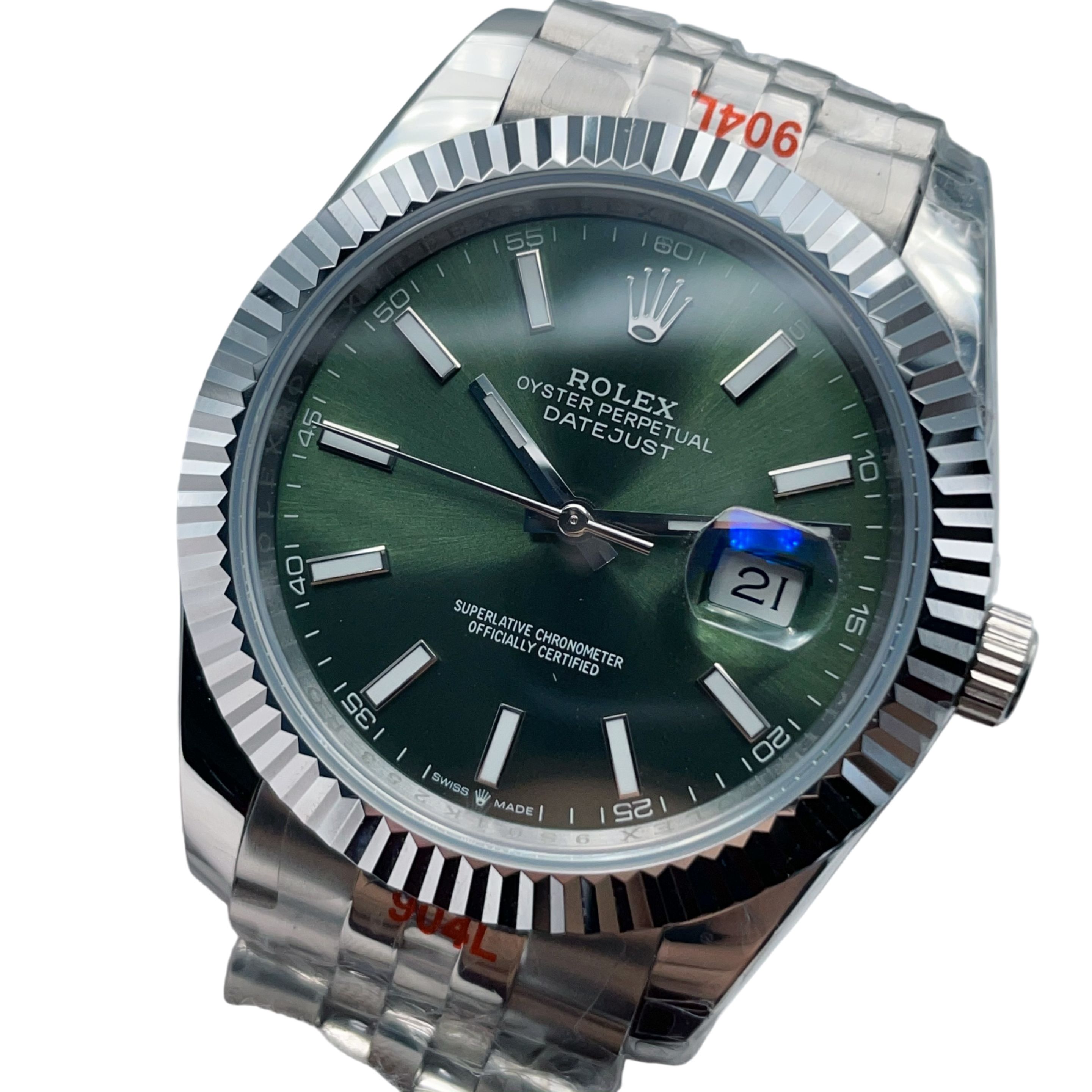 Rolex Datejust Wimbledon 41mm Upgraded Jubilee Strap Automatic Stainless Steel Watch Bezel Men's Watch Sapphire Glass Case New Black Case - 2 of 8