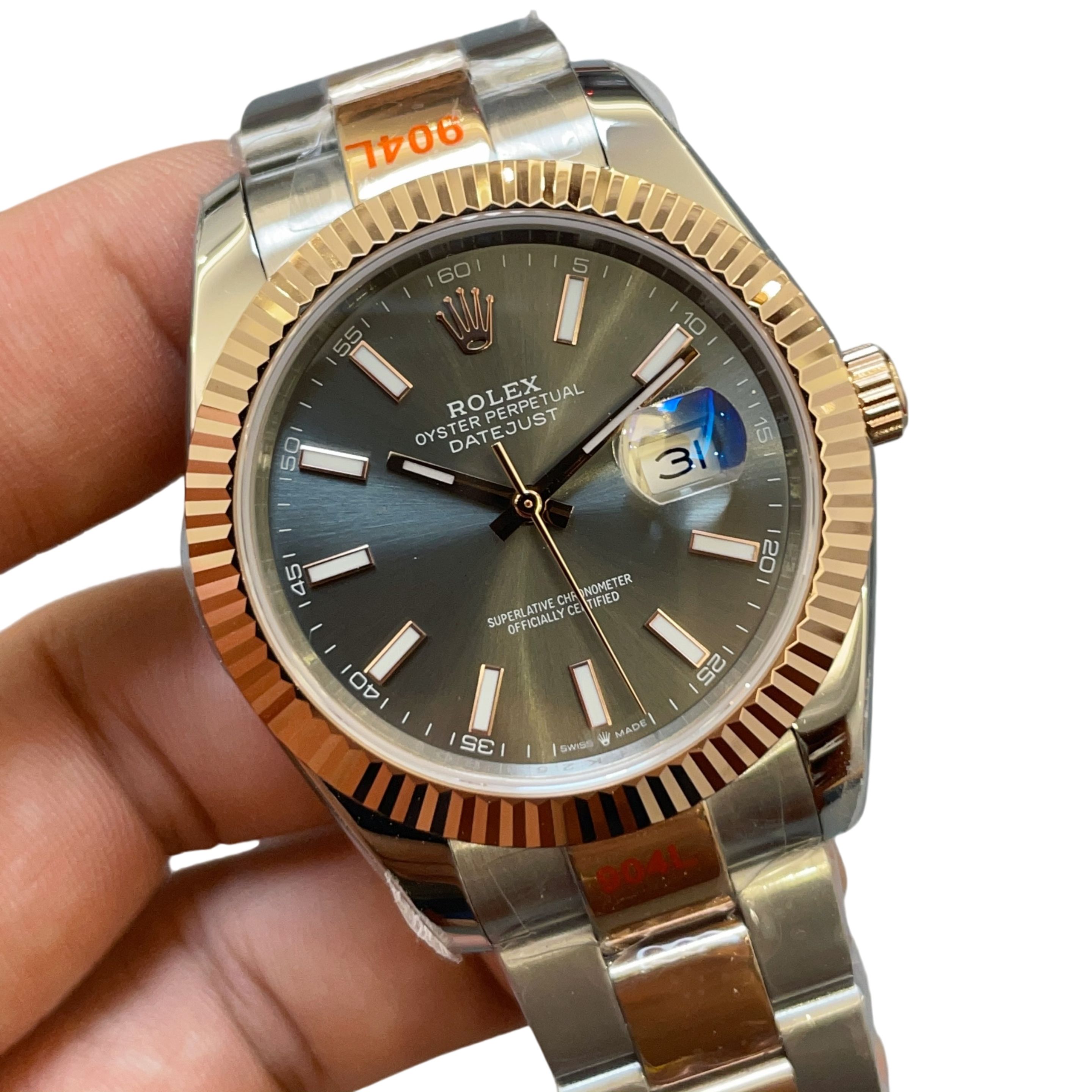 Rolex Two Tone Datejust Oyster 126334 41mm Upgraded Jubilee Strap Automatic Stainless Steel Watch Bezel Men's Watch Sapphire Glass Case New Black Case - 2 of 8
