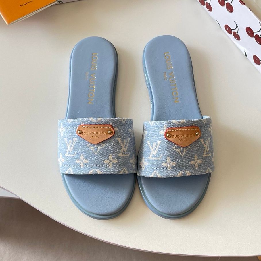 Designer Lily Sandal Monogram Genuine Leather Sandal Slipper Casual Shoe Summer BeachLily Sandals New Womans Flat Slide luxury Sliders Sandale Size 35-42 - 3 of 8