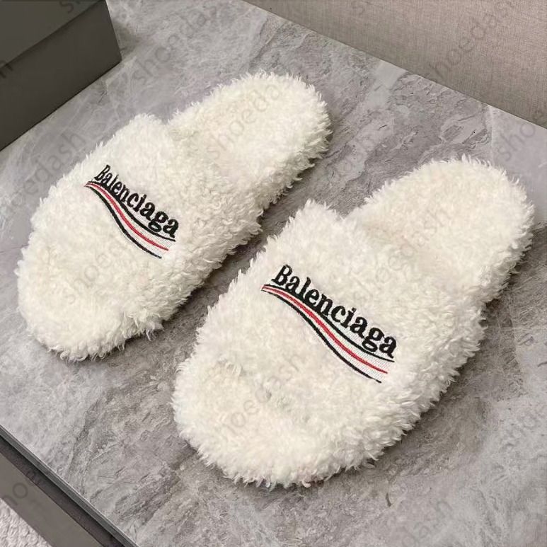 Furry Designer Sandals Fashion Tide Casual Shoes Women Man Sandals Slippers Rubber Flats Slides Bottoms Slippers Sandals Summer Beach Lightweight Shoes - 4 of 8