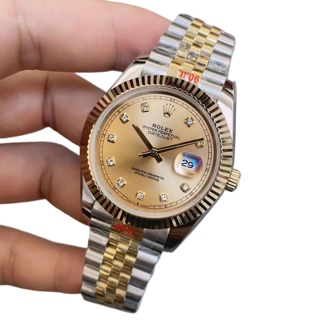 Rolex Two Tone Datejust Ombre Green 126334 Tiffany 41mm Upgraded Jubilee Strap Automatic Stainless Steel Watch Bezel Men's Watch Sapphire Glass Case New Black Case - 4 of 8