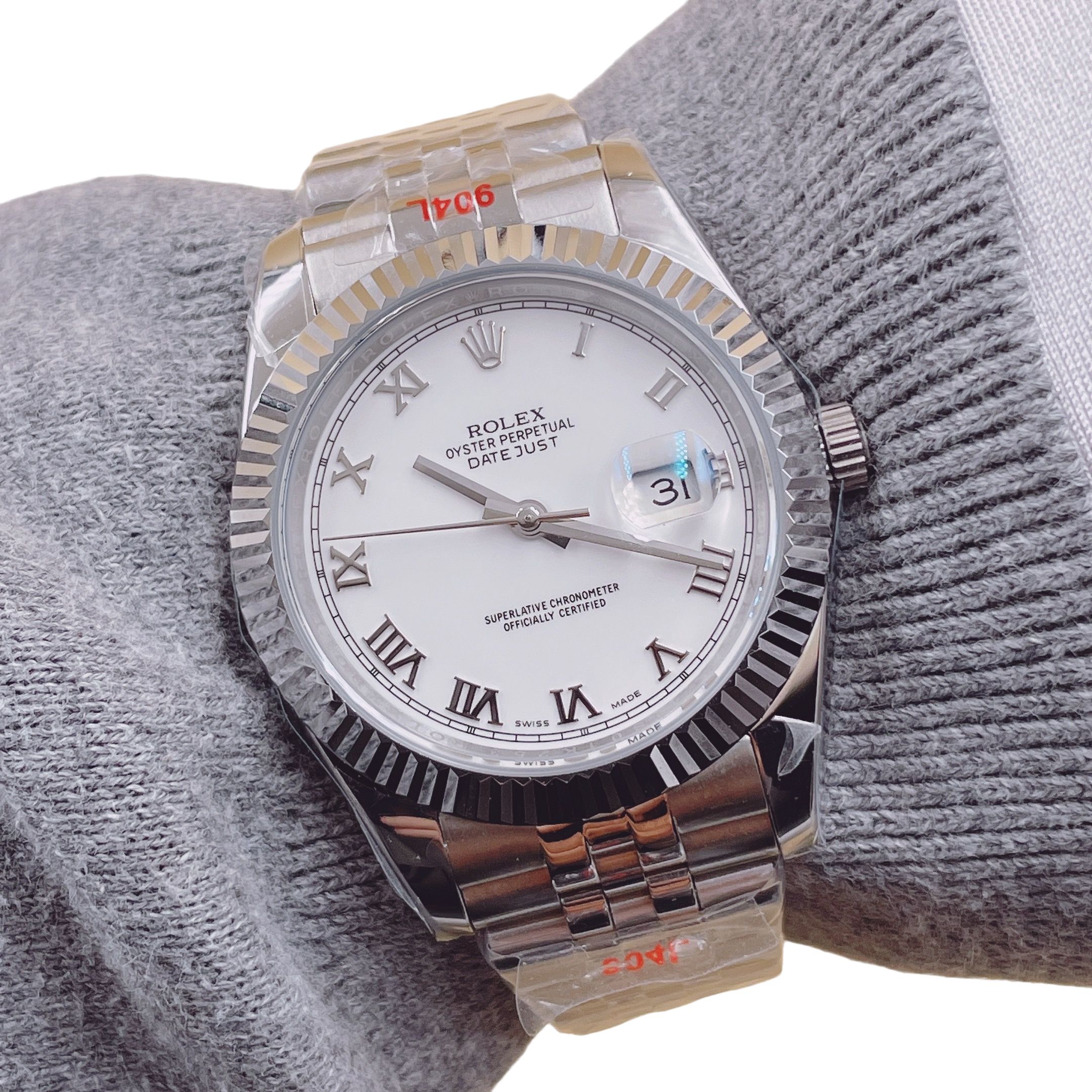 Rolex Datejust Wimbledon 41mm Upgraded Jubilee Strap Automatic Stainless Steel Watch Bezel Men's Watch Sapphire Glass Case New Black Case - 6 of 8