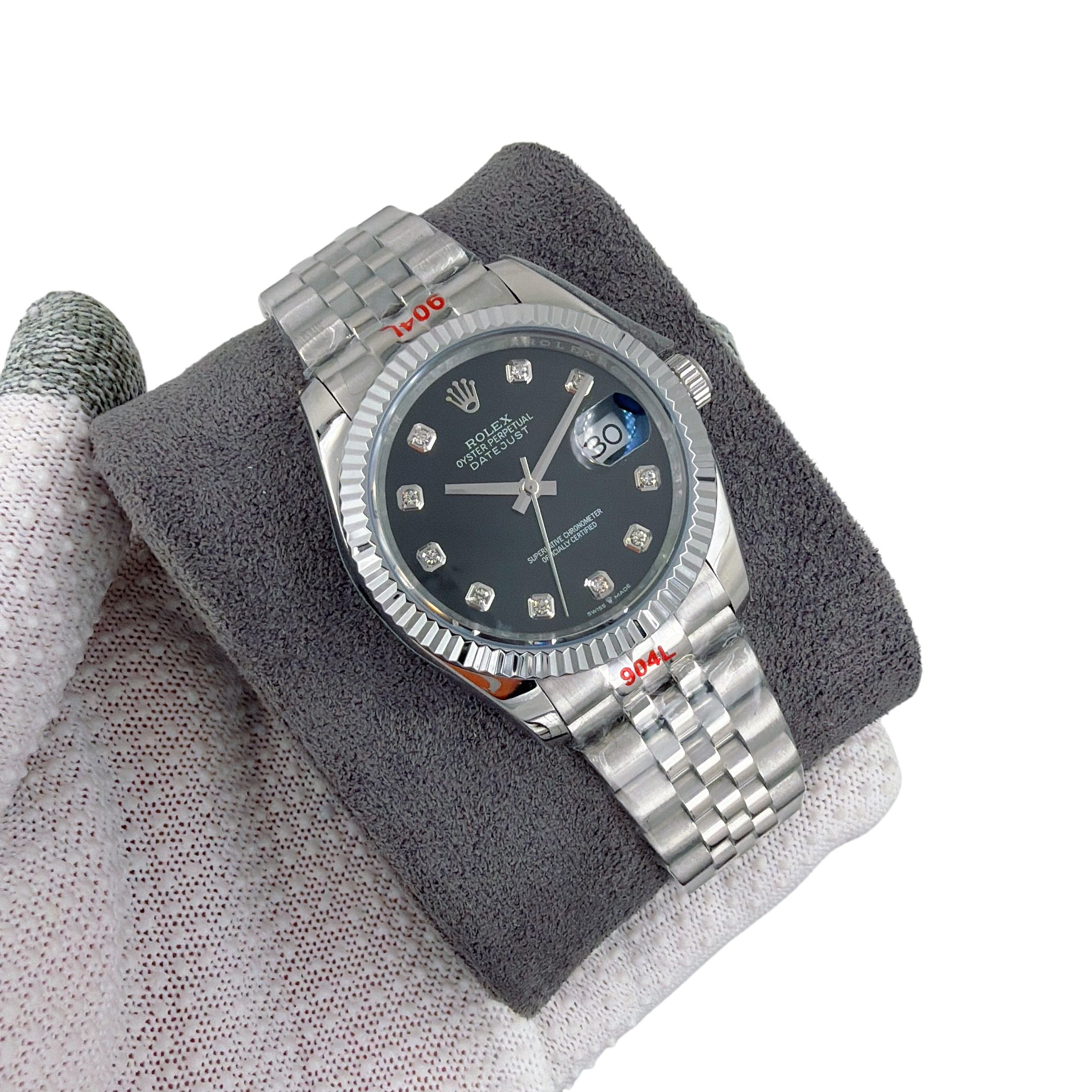 Rolex Datejust 36mm Upgraded Jubilee Strap Automatic Stainless Steel Watch Bezel Men's Watch Sapphire Glass Case New Black Case - 6 of 8