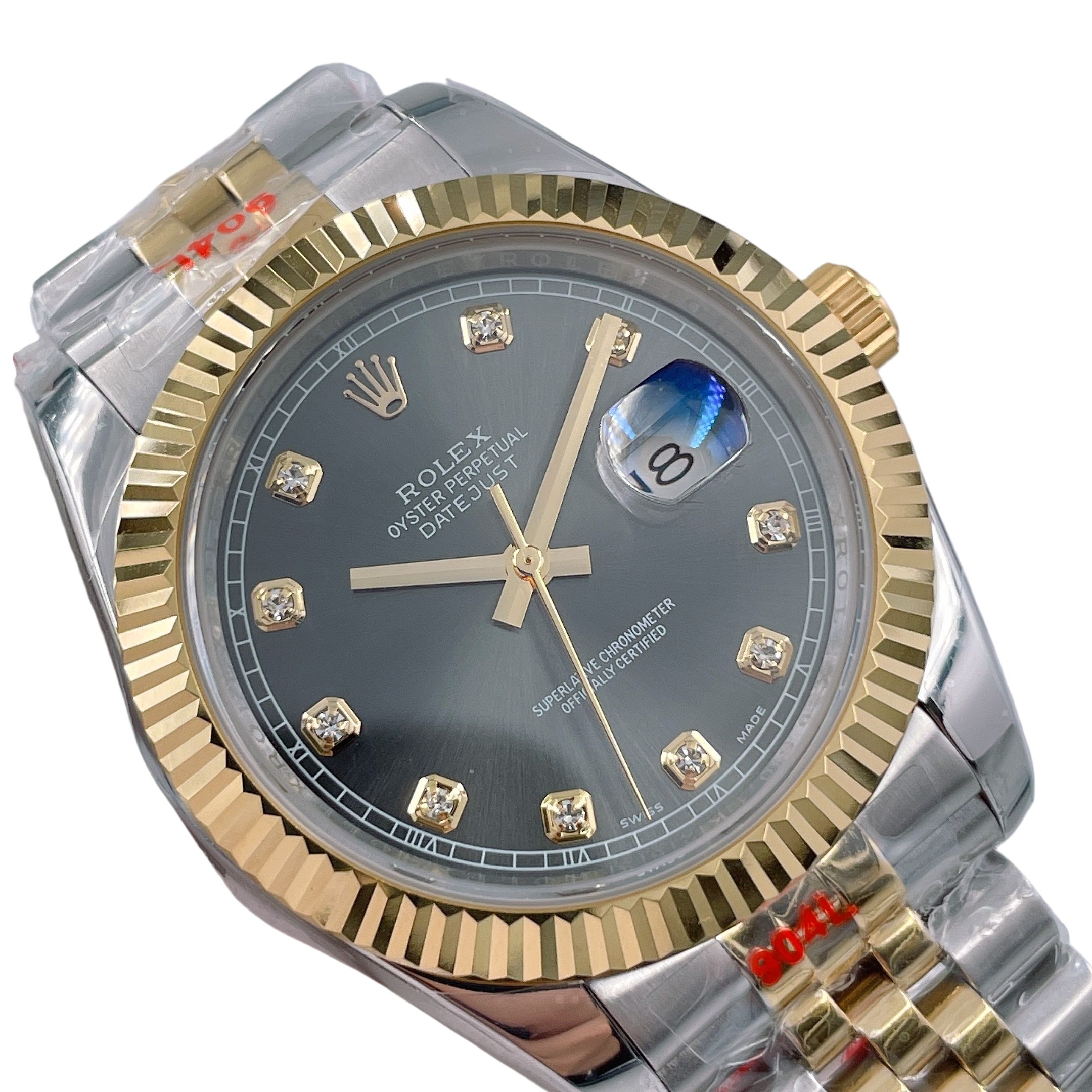 Rolex Two Tone Datejust Oyster 126334 41mm Upgraded Jubilee Strap Automatic Stainless Steel Watch Bezel Men's Watch Sapphire Glass Case New Black Case - 4 of 8