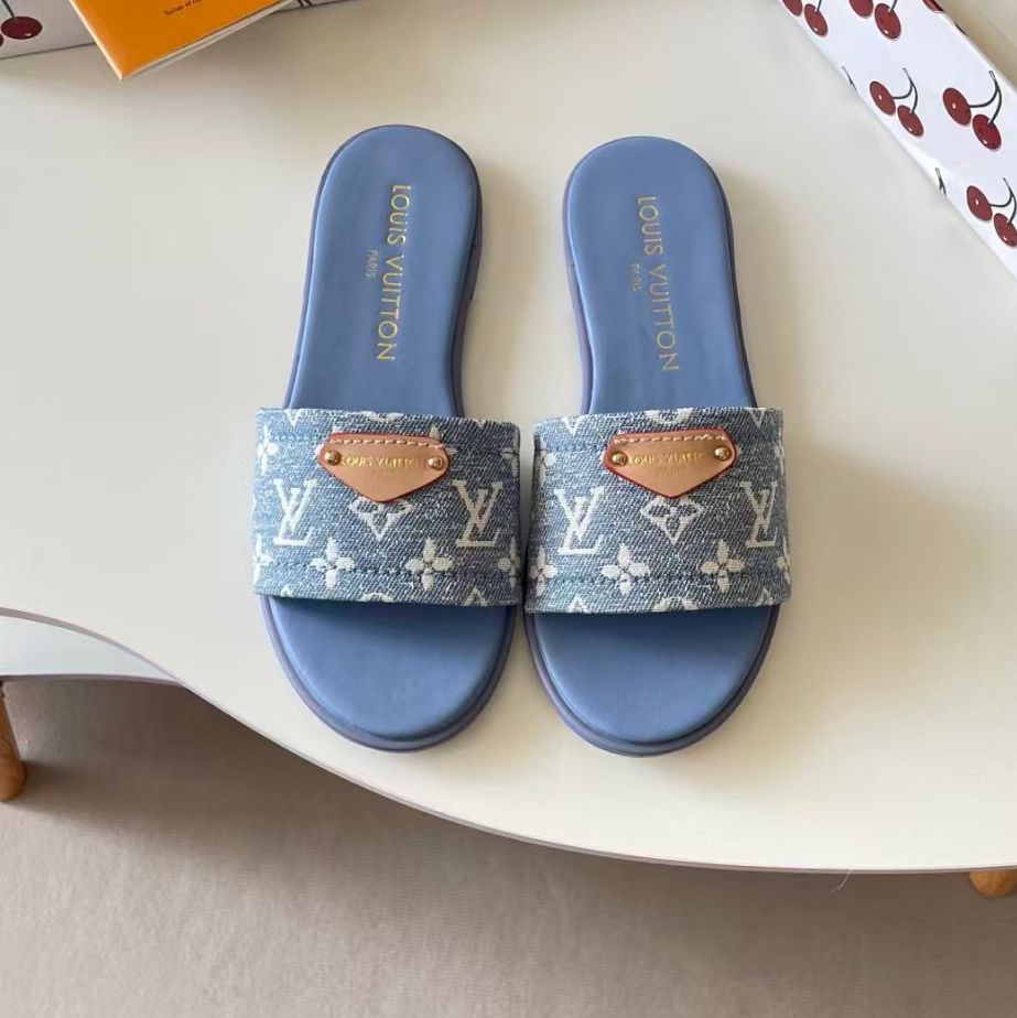 Designer Lily Sandal Monogram Genuine Leather Sandal Slipper Casual Shoe Summer BeachLily Sandals New Womans Flat Slide luxury Sliders Sandale Size 35-42 - 5 of 8