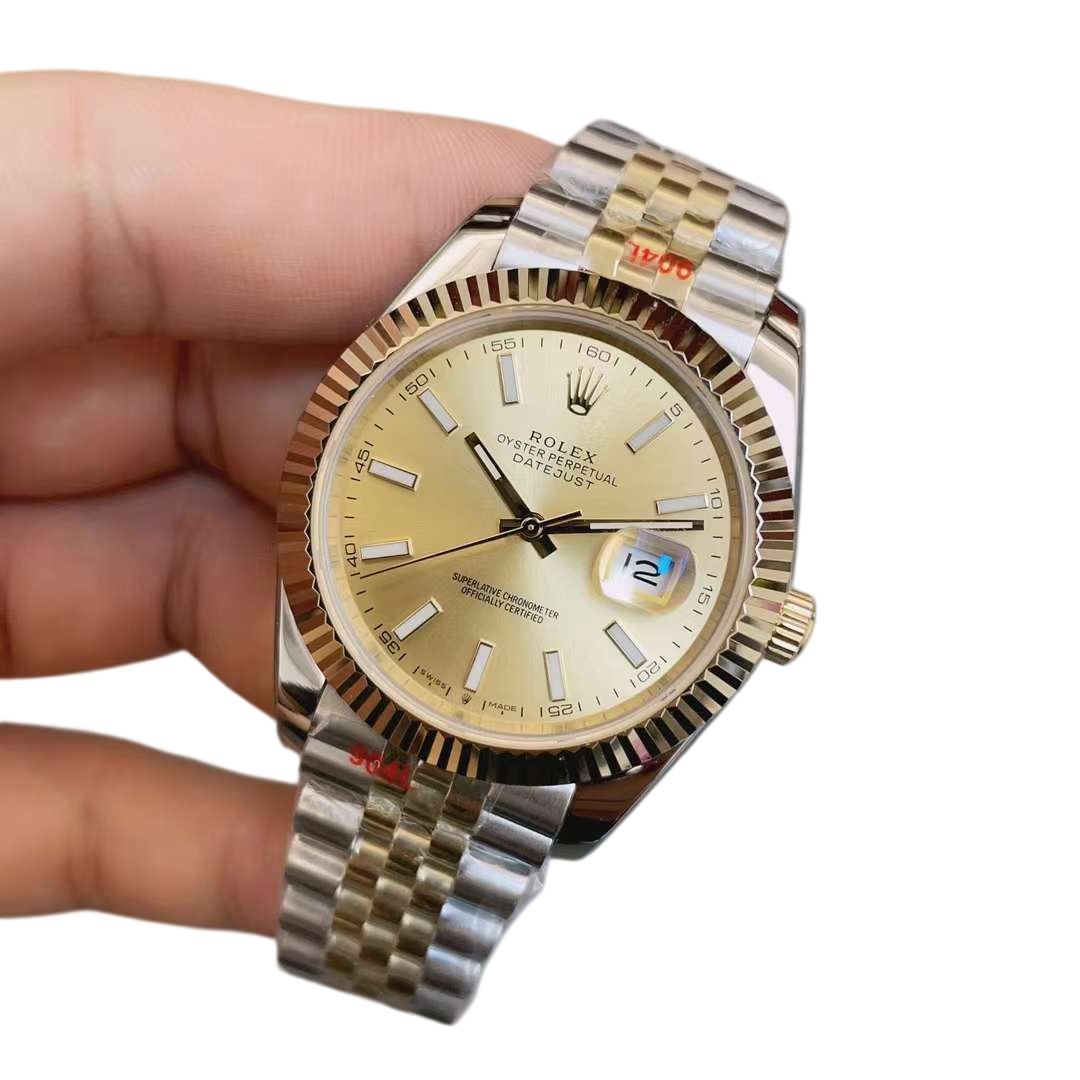 Rolex Two Tone Datejust Ombre Green 126334 Tiffany 41mm Upgraded Jubilee Strap Automatic Stainless Steel Watch Bezel Men's Watch Sapphire Glass Case New Black Case - 2 of 8