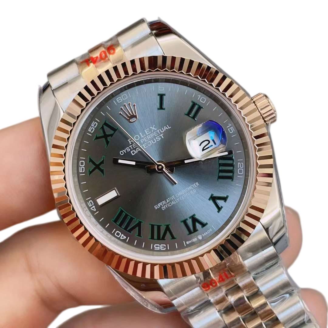 Rolex Two Tone Datejust Ombre Green 126334 Tiffany 41mm Upgraded Jubilee Strap Automatic Stainless Steel Watch Bezel Men's Watch Sapphire Glass Case New Black Case - 7 of 8