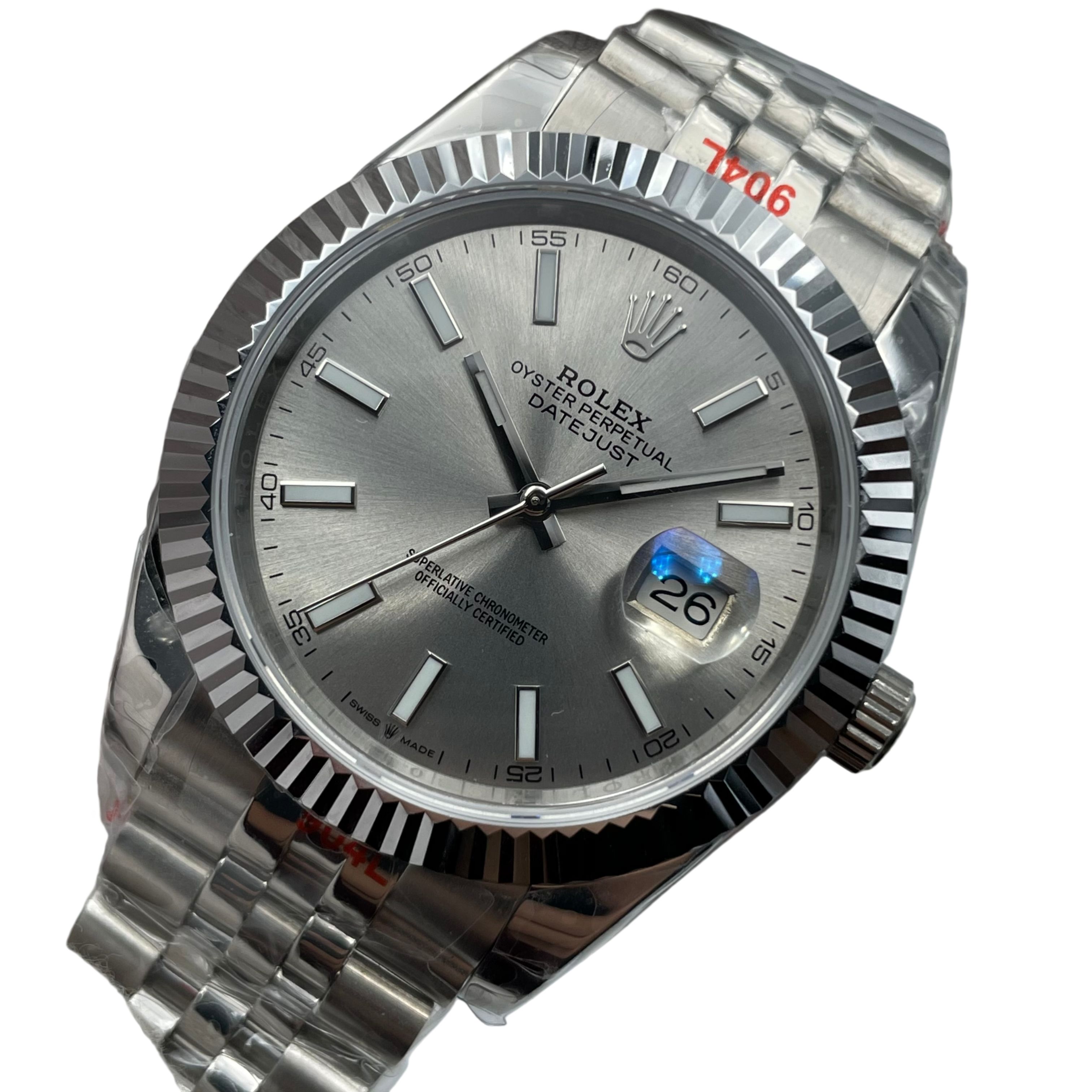 Rolex Datejust Wimbledon 41mm Upgraded Jubilee Strap Automatic Stainless Steel Watch Bezel Men's Watch Sapphire Glass Case New Black Case - 3 of 8