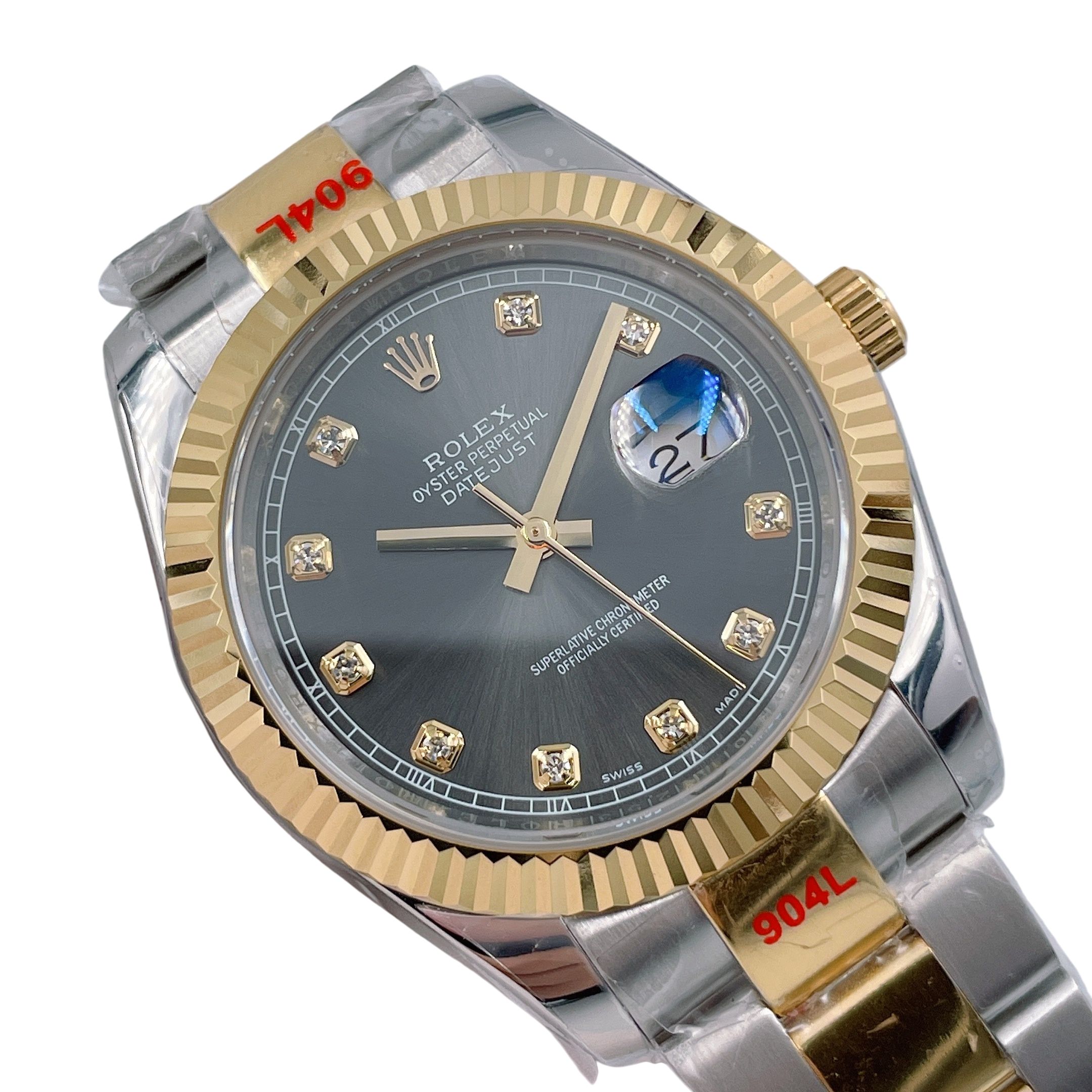 Rolex Two Tone Datejust Oyster 126334 41mm Upgraded Jubilee Strap Automatic Stainless Steel Watch Bezel Men's Watch Sapphire Glass Case New Black Case - 5 of 8