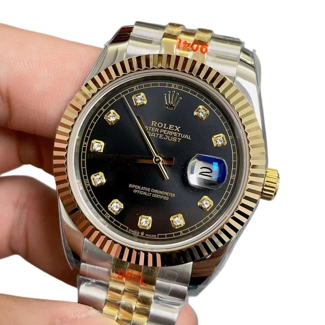 Rolex Two Tone Datejust Ombre Green 126334 Tiffany 41mm Upgraded Jubilee Strap Automatic Stainless Steel Watch Bezel Men's Watch Sapphire Glass Case New Black Case - 5 of 8