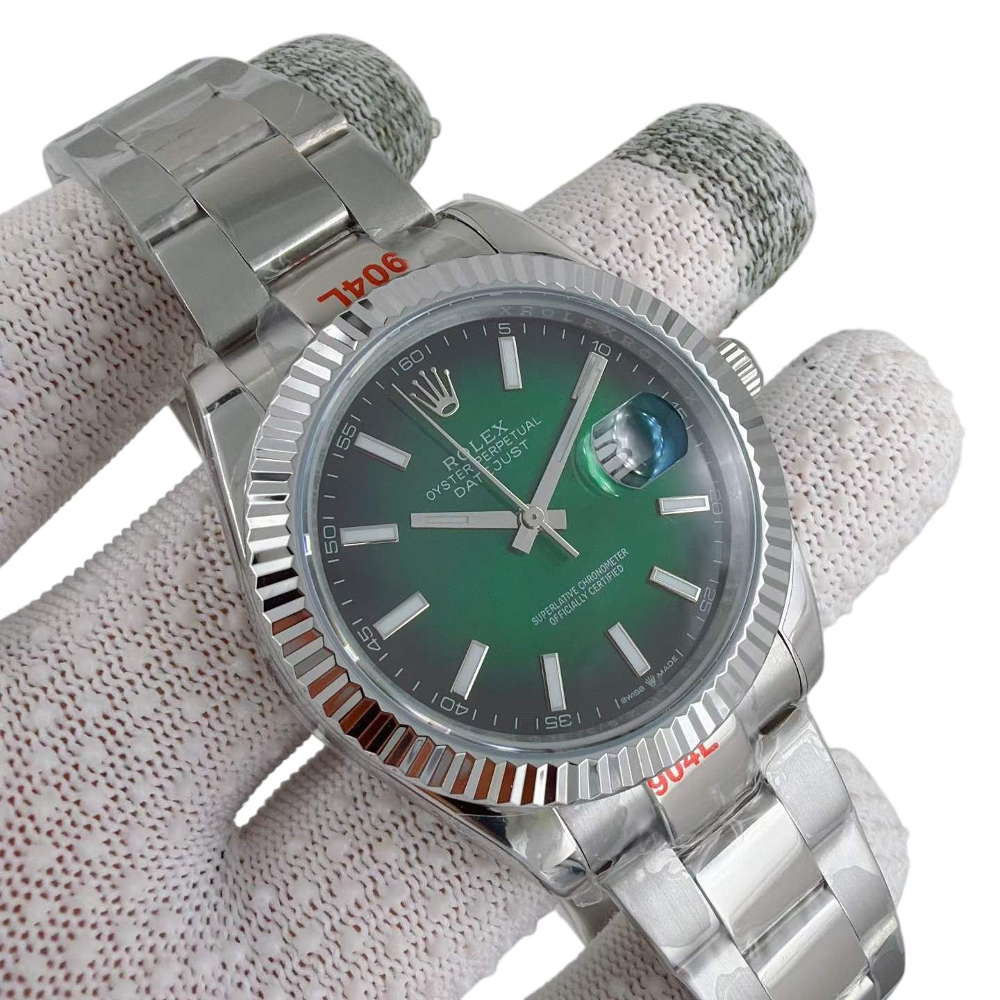 Rolex Datejust Ombre Green 126334 Tiffany 41mm Upgraded Jubilee Strap Automatic Stainless Steel Watch Bezel Men's Watch Sapphire Glass Case New Black Case - 6 of 8