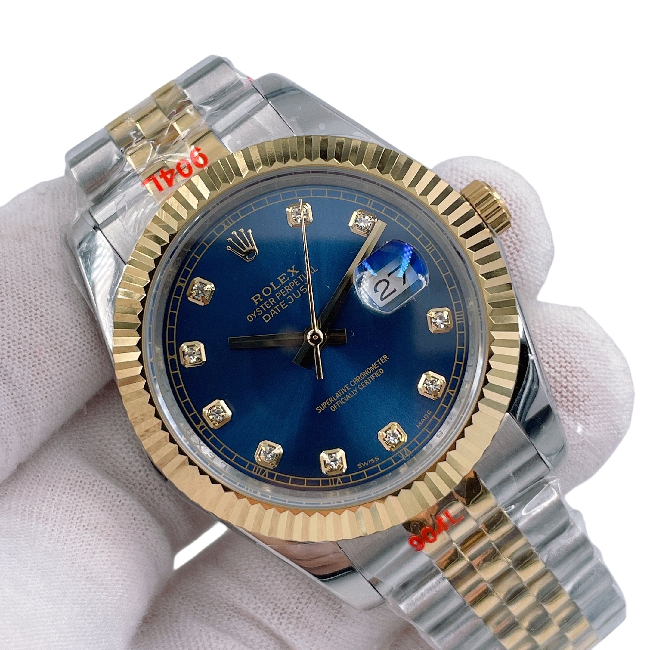 Rolex Two Tone Datejust Oyster 126334 41mm Upgraded Jubilee Strap Automatic Stainless Steel Watch Bezel Men's Watch Sapphire Glass Case New Black Case - 3 of 8