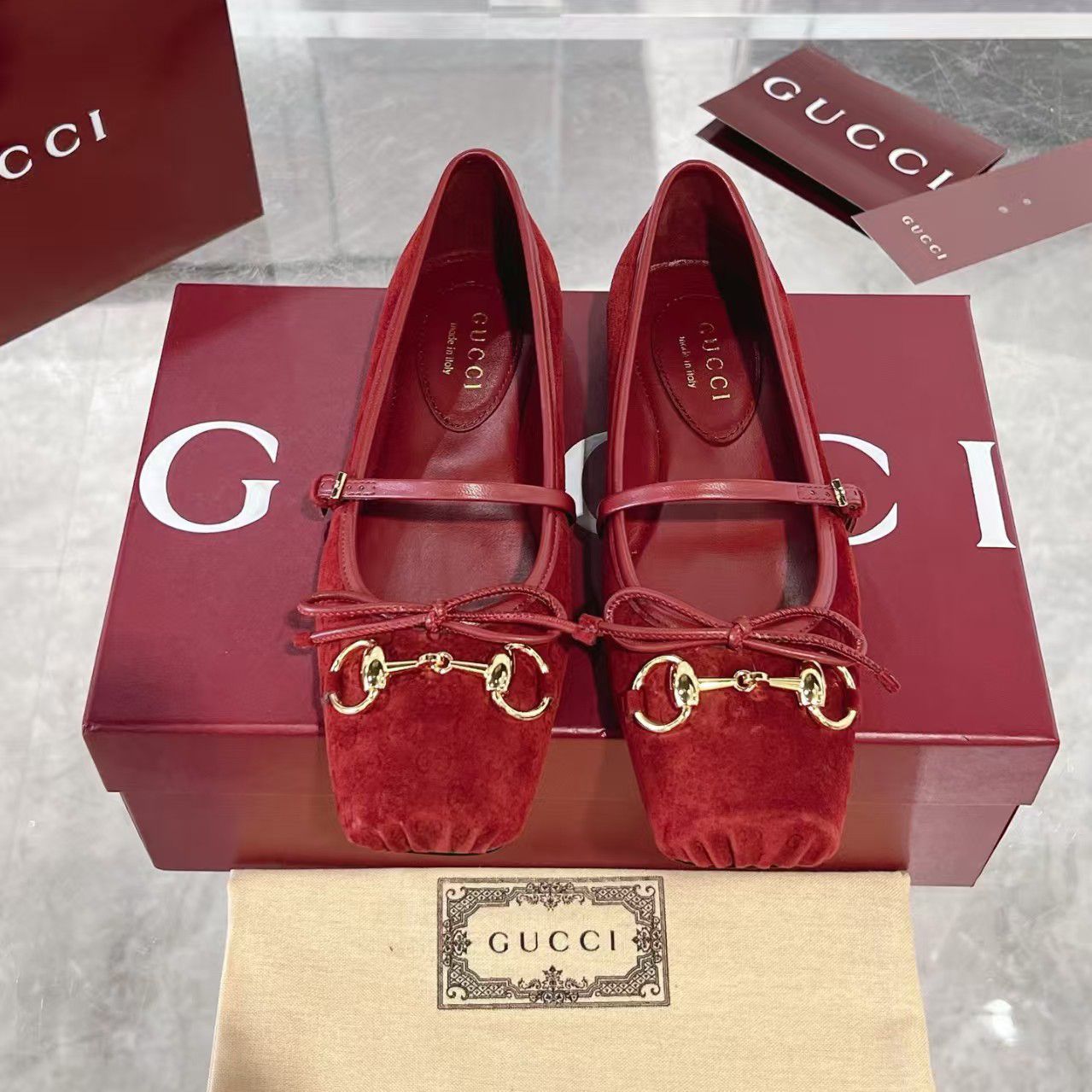 Horsebit Ballet Flat Shoes Designer Shoes Women Dress Fashion Luxury Suede Leather Stin Canvas Pig Nose Square Headbow Mary Jane Shoes - 6 of 8