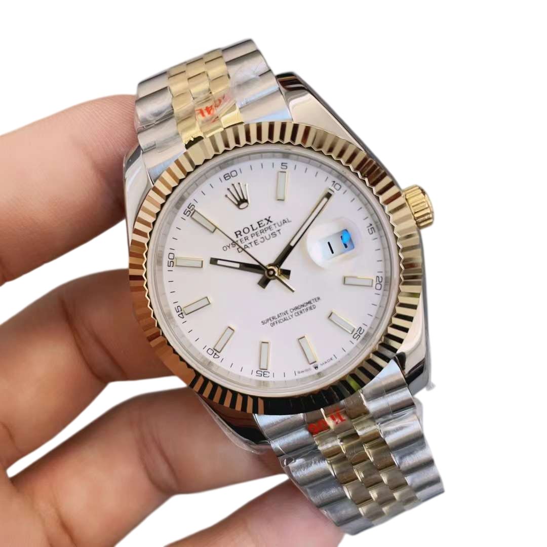 Rolex Two Tone Datejust Ombre Green 126334 Tiffany 41mm Upgraded Jubilee Strap Automatic Stainless Steel Watch Bezel Men's Watch Sapphire Glass Case New Black Case - 3 of 8