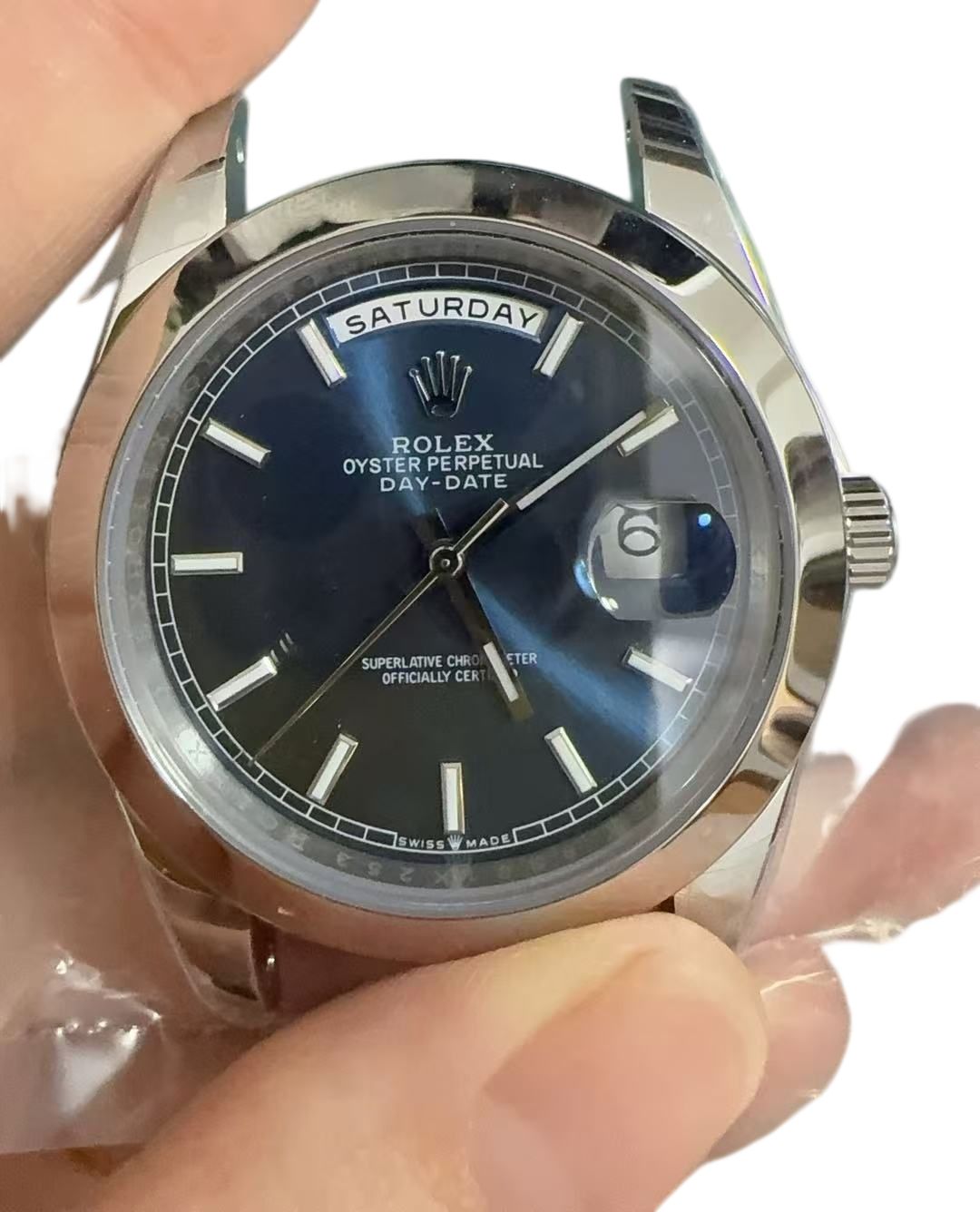 U1 Rolex Day Date 40MM Silver Case Automatic Stainless Steel Watch Bezel Men's Watch Sapphire Glass Case New - 7 of 7