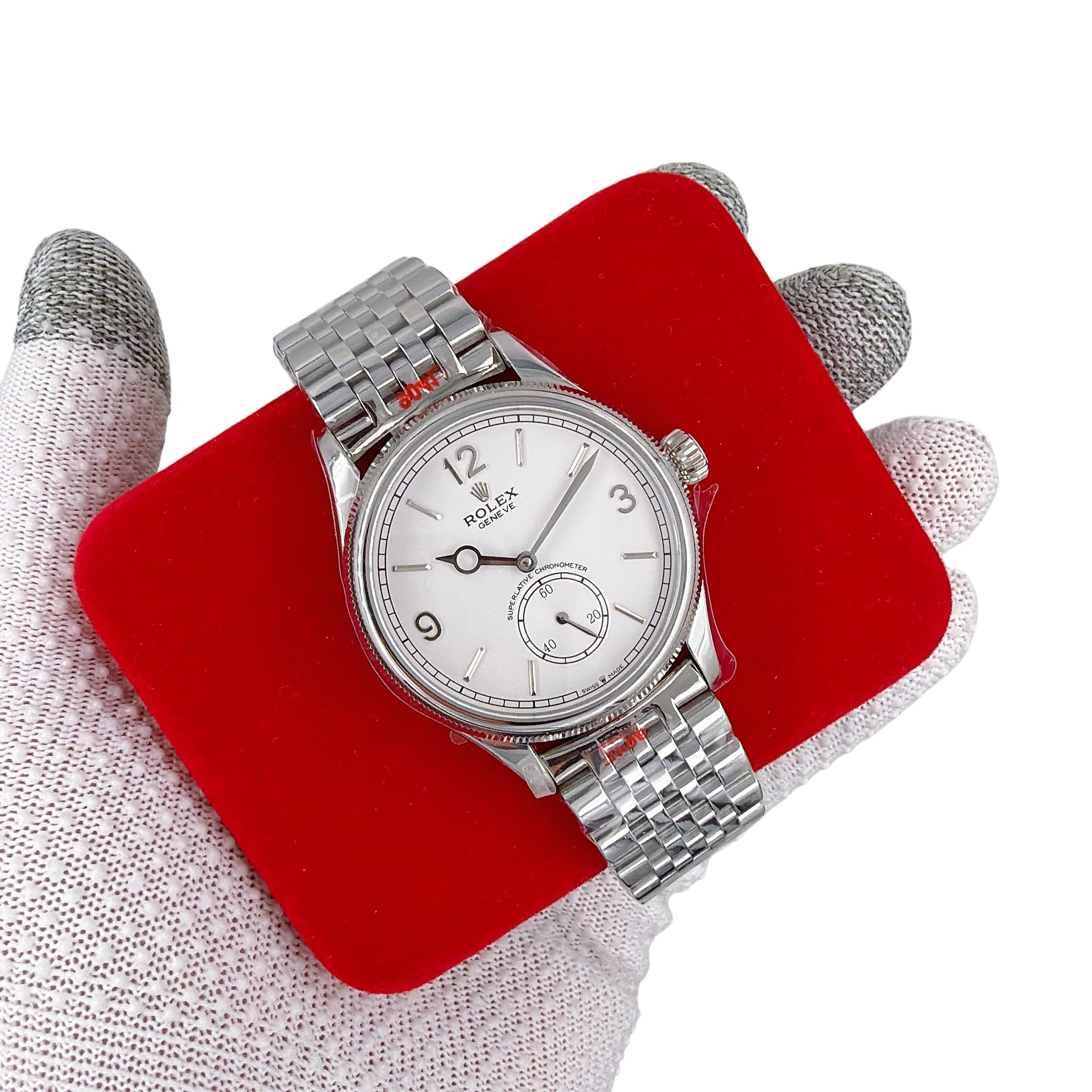 U1 Rolex Cellini Perpetual 1908 Ice Blue 39MM Sapphire Glass Upgraded Strap Automatic Stainless Steel Watch Bezel Men's Watch Case New Black Case - 6 of 8