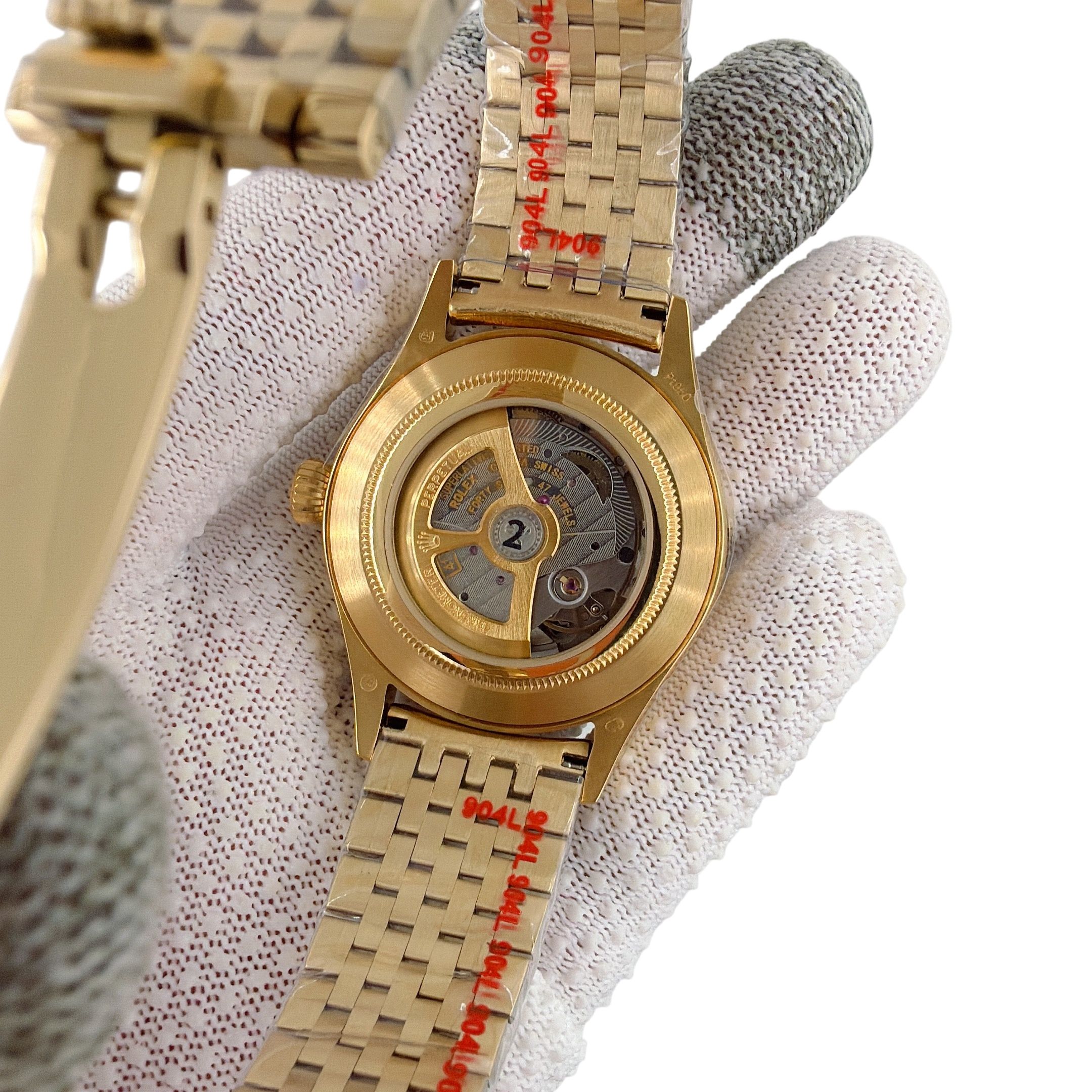 U1 Rolex Cellini Perpetual 1908 Ice Blue 39MM Sapphire Glass Upgraded Strap Automatic Stainless Steel Watch Bezel Men's Watch Case New Black Case - 4 of 8