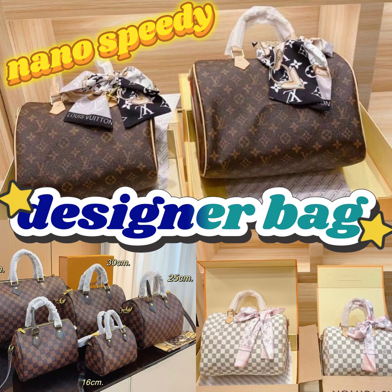 bag designer bag nano speedy handbag womens shoulder luxury bag clair solid casual simple bags purse Sac - 1 of 8