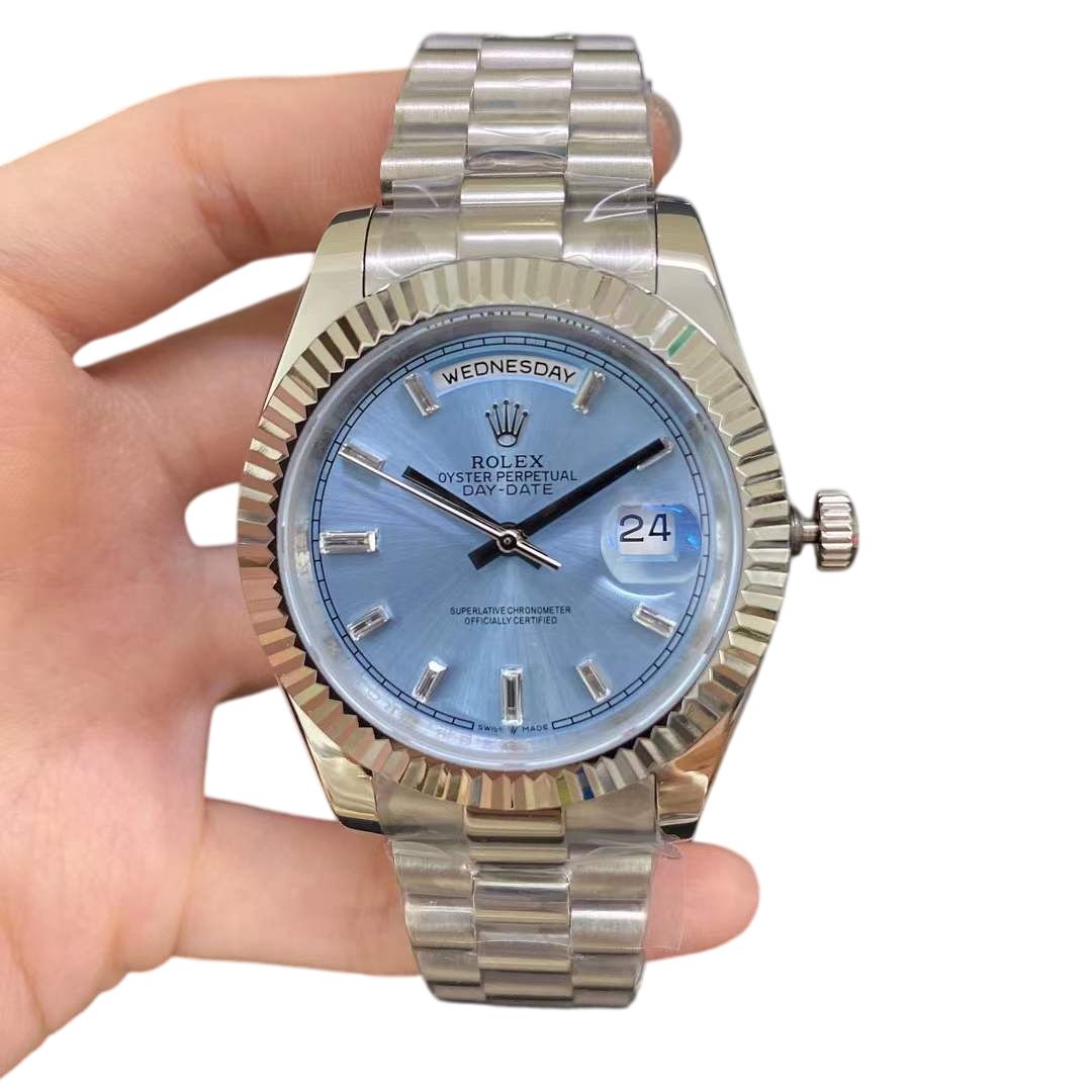 U1 Rolex Day Date 40MM Diamond Dial Automatic Stainless Steel Watch Bezel Men's Watch Sapphire Glass Case New - 2 of 8