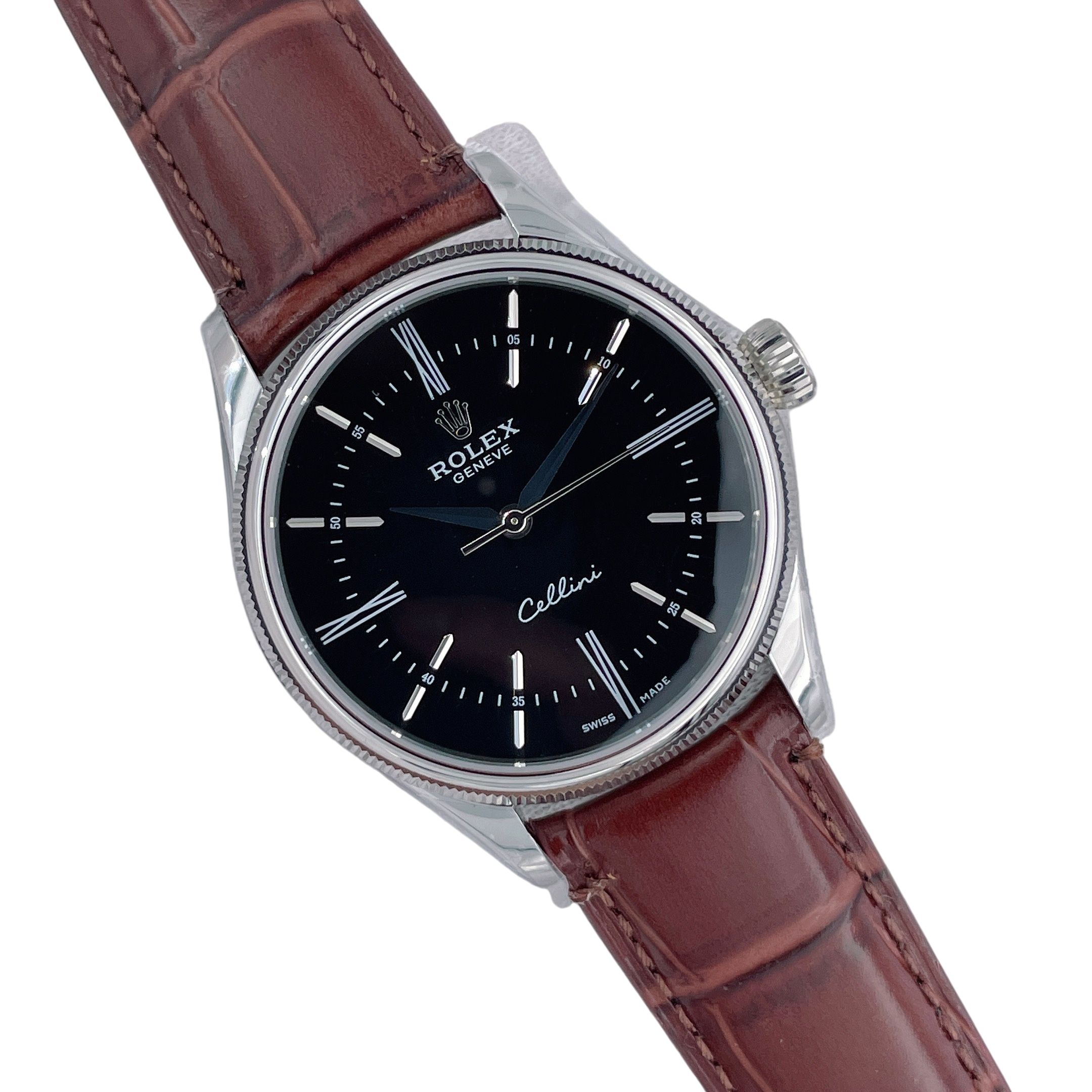 U1 Rolex Cellini Time 39MM Sapphire Glass Automatic Stainless Steel Watch Bezel Men's Watch Sapphire Glass Case New Black Case - 4 of 8