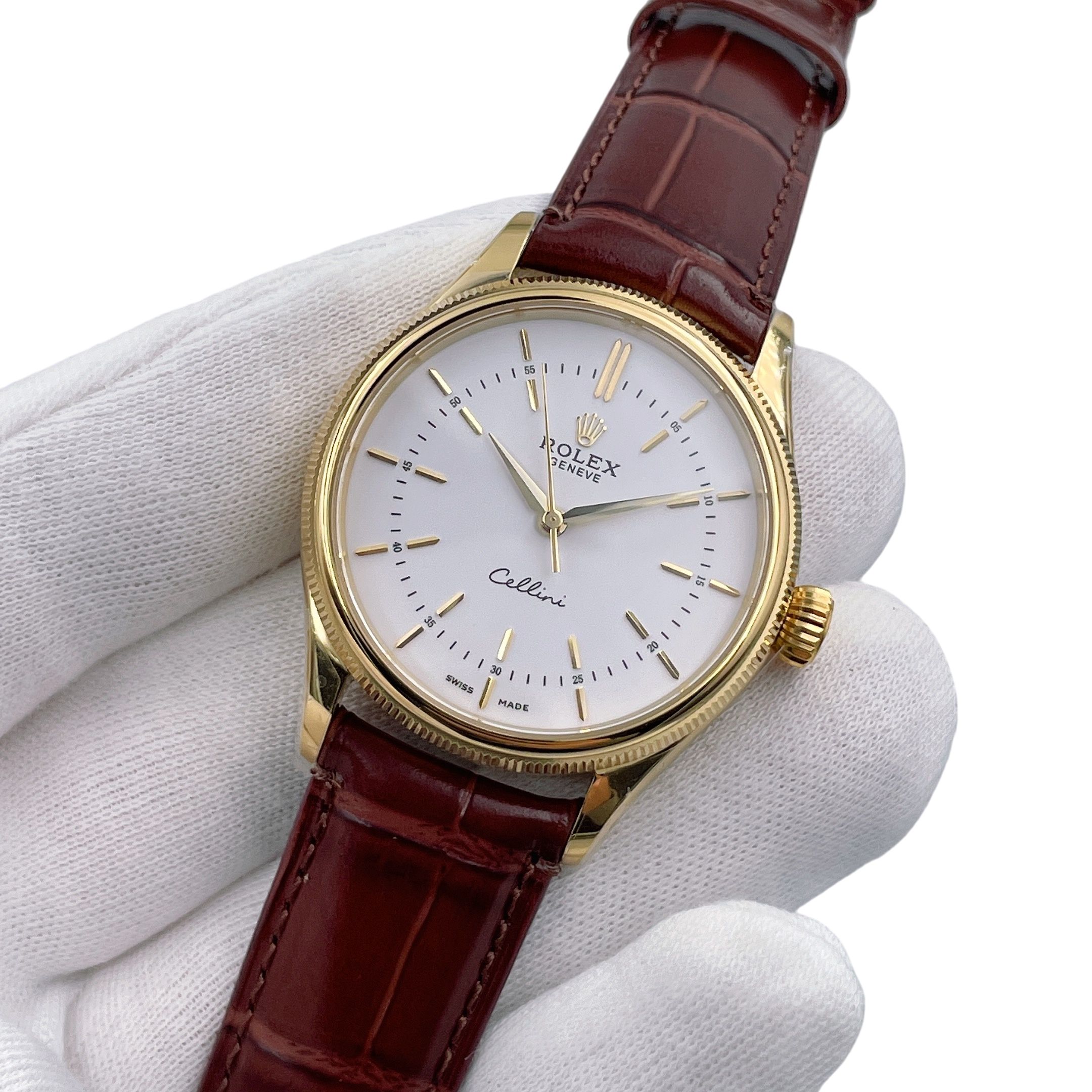 U1 Rolex Cellini Time 39MM Sapphire Glass Automatic Stainless Steel Watch Bezel Men's Watch Sapphire Glass Case New Black Case - 8 of 8