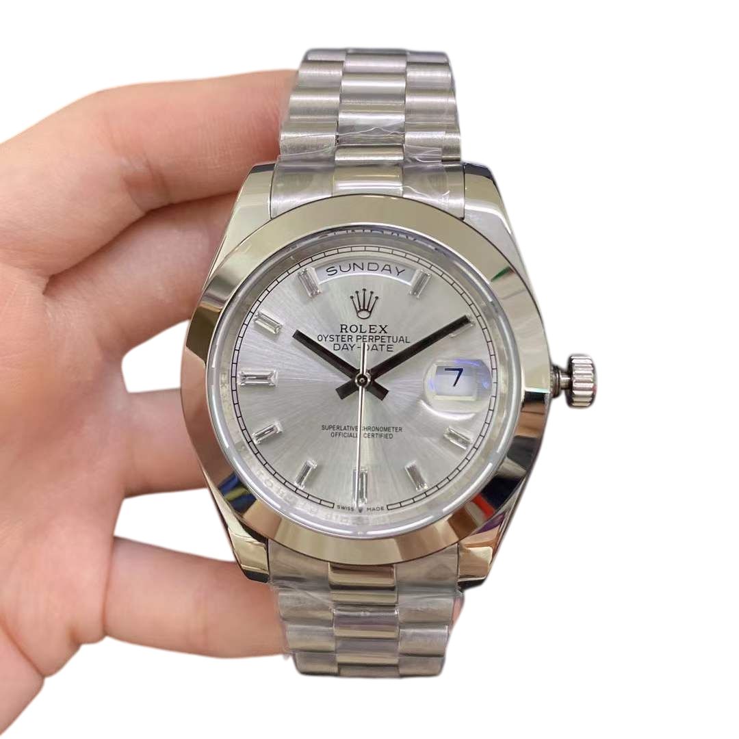U1 Rolex Day Date 40MM Diamond Dial Automatic Stainless Steel Watch Bezel Men's Watch Sapphire Glass Case New - 5 of 8