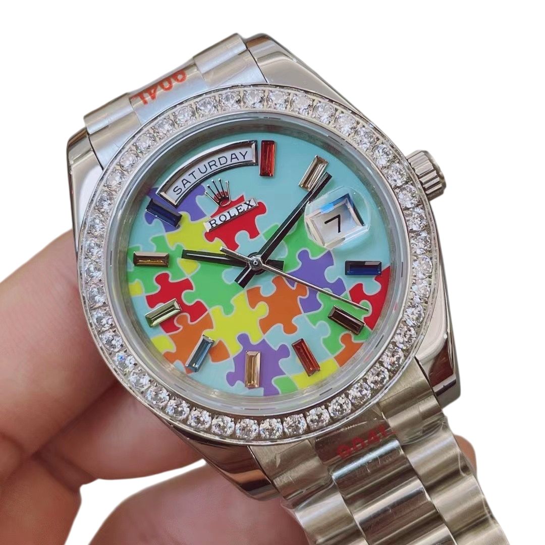 U1 Rolex Day Date 40MM emoji-puzzle Case Automatic Stainless Steel Watch Bezel Men's Watch Sapphire Glass Case New - 3 of 6