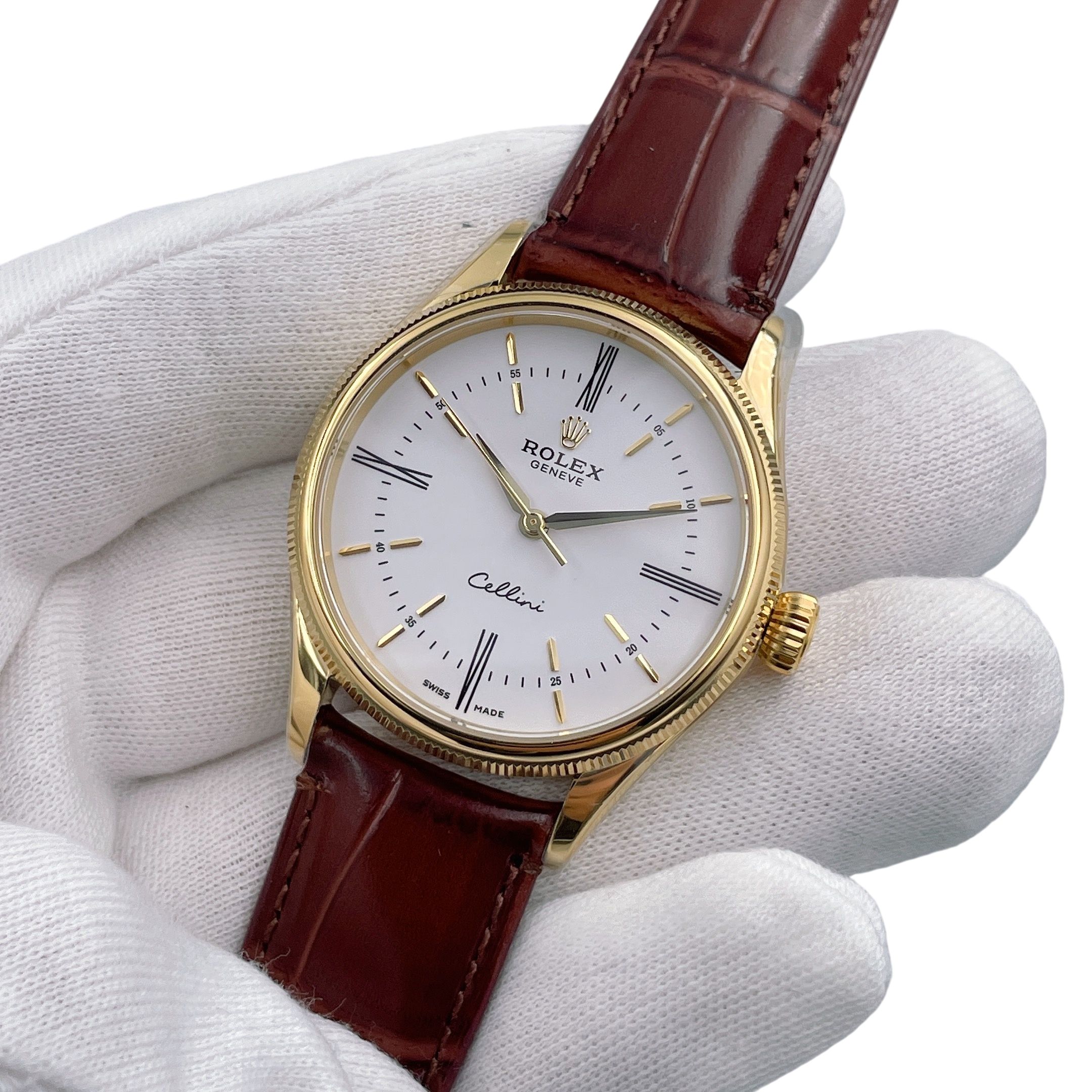 U1 Rolex Cellini Time 39MM Sapphire Glass Automatic Stainless Steel Watch Bezel Men's Watch Sapphire Glass Case New Black Case - 5 of 8