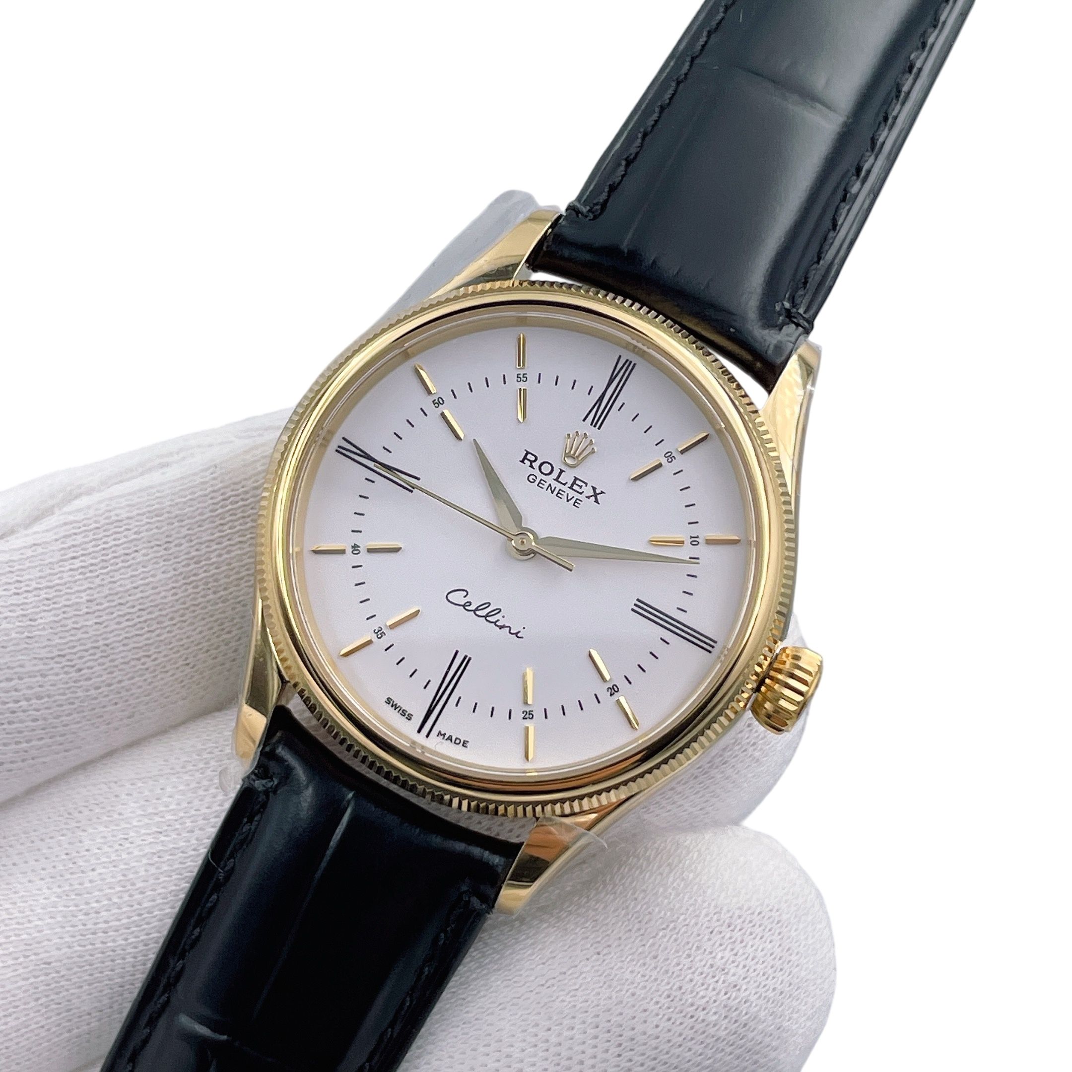 U1 Rolex Cellini Time 39MM Sapphire Glass Automatic Stainless Steel Watch Bezel Men's Watch Sapphire Glass Case New Black Case - 6 of 8