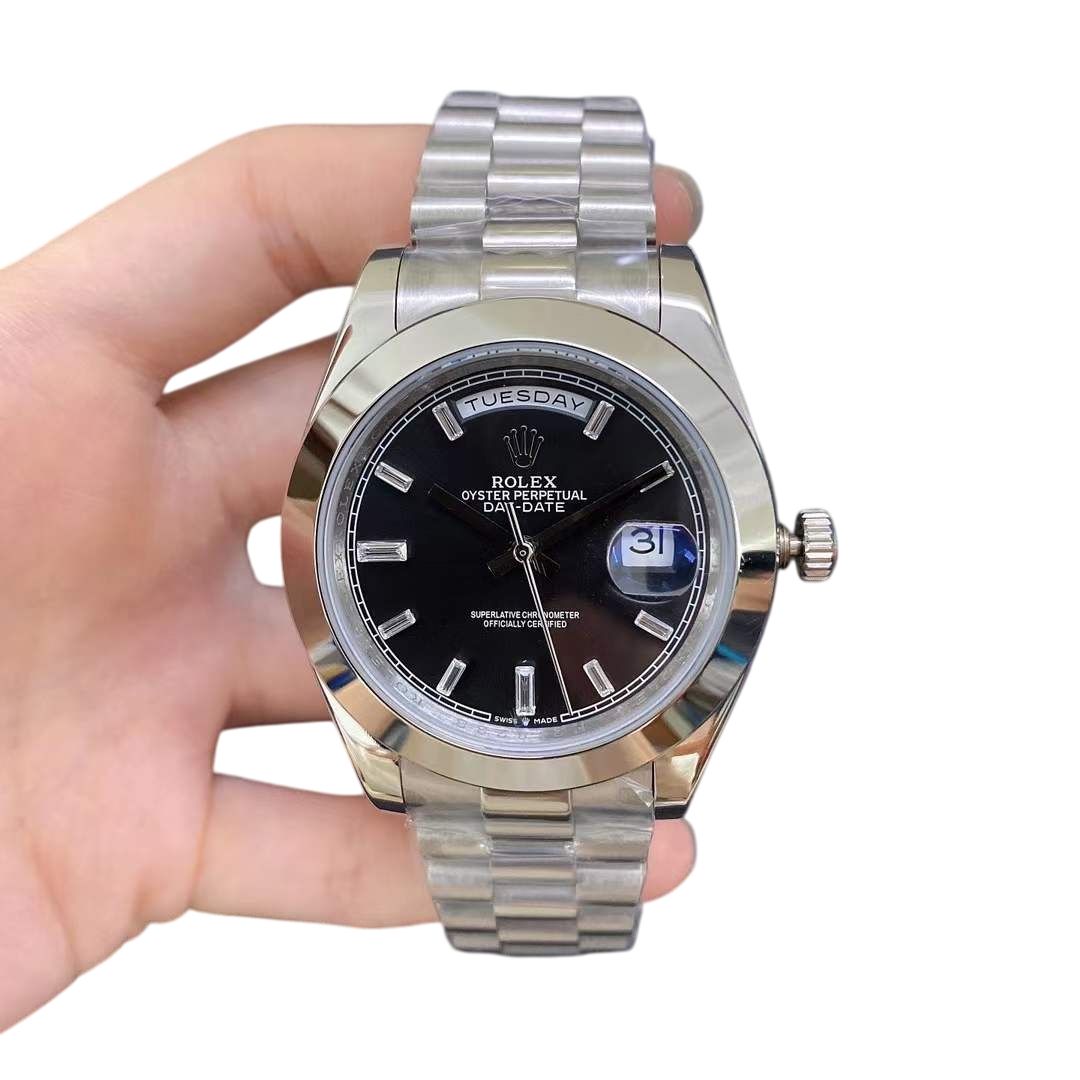 U1 Rolex Day Date 40MM Diamond Dial Automatic Stainless Steel Watch Bezel Men's Watch Sapphire Glass Case New - 3 of 8