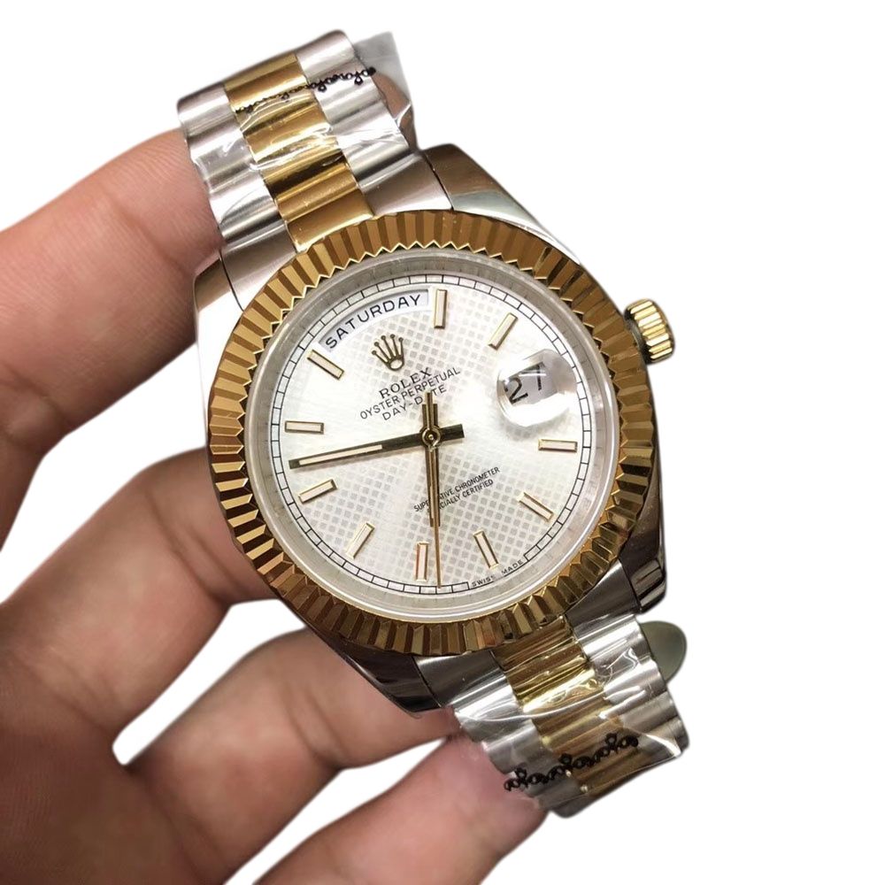 U1 Rolex Day Date 40MM Two Tone Case Automatic Stainless Steel Watch Bezel Men's Watch Sapphire Glass Case New - 4 of 8
