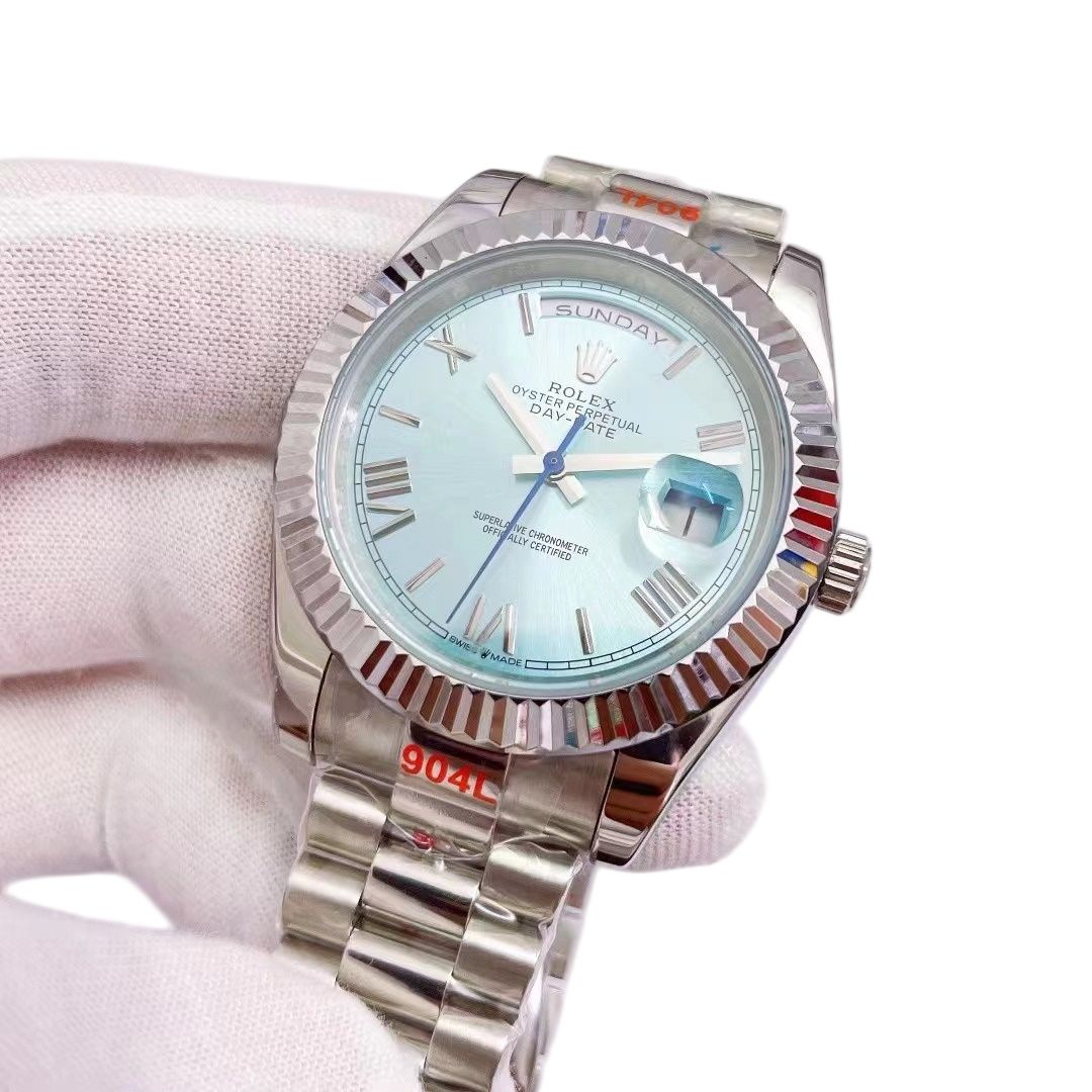 U1 Rolex Day Date 40MM Silver Case Automatic Stainless Steel Watch Bezel Men's Watch Sapphire Glass Case New - 2 of 7