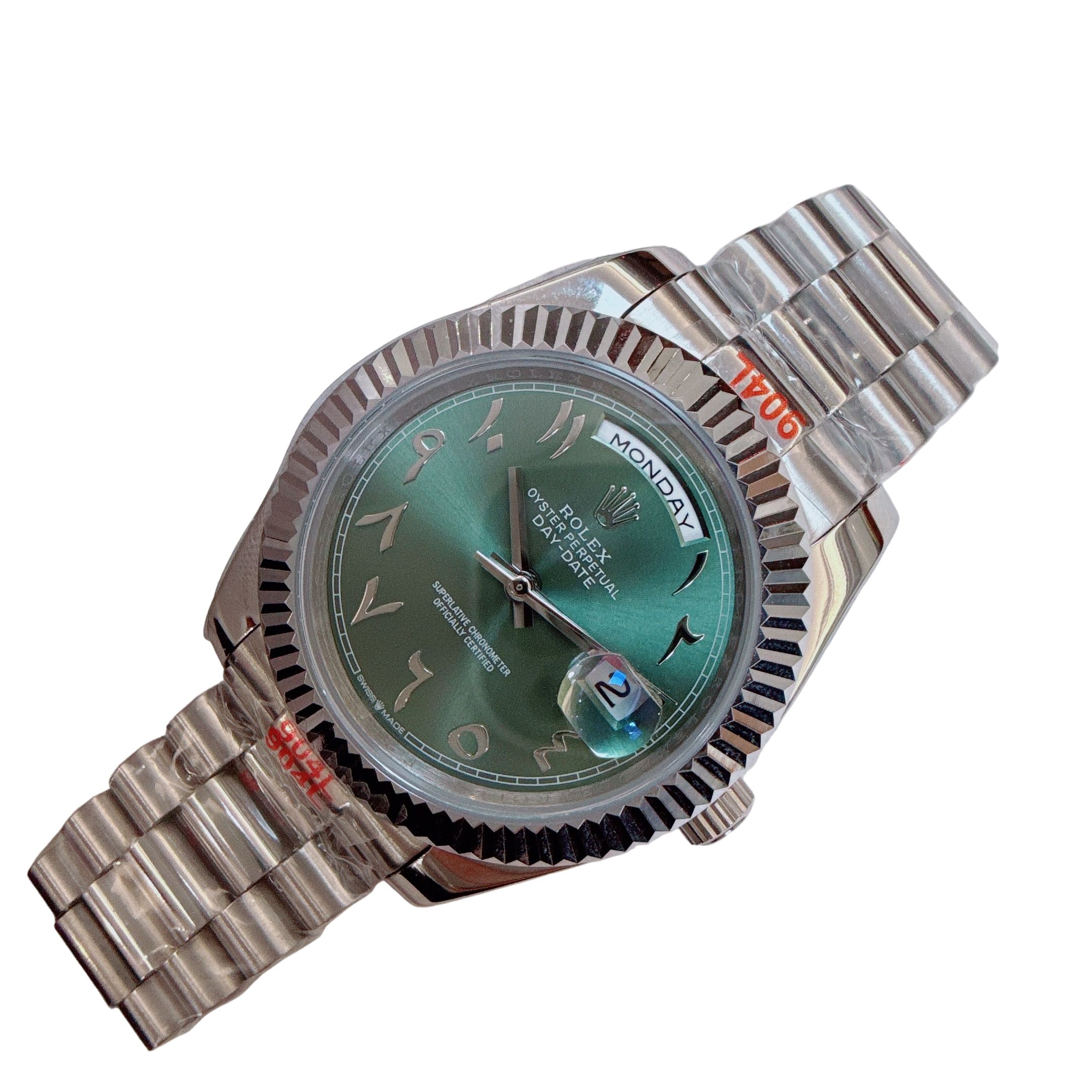 U1 Rolex Day Date 40MM Silver Case Automatic Stainless Steel Watch Bezel Men's Watch Sapphire Glass Case New - 6 of 7