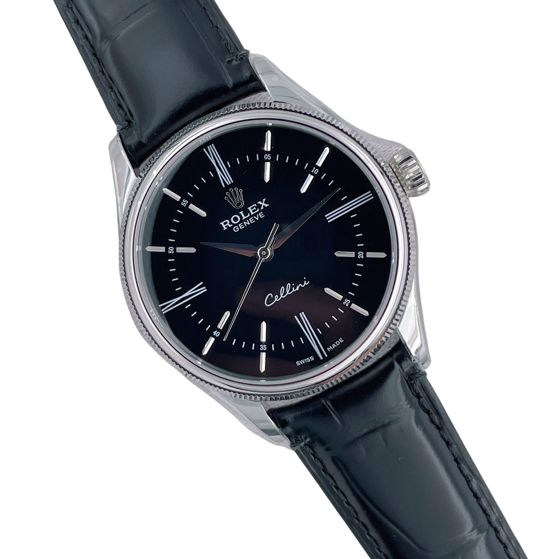 U1 Rolex Cellini Time 39MM Sapphire Glass Automatic Stainless Steel Watch Bezel Men's Watch Sapphire Glass Case New Black Case - 3 of 8