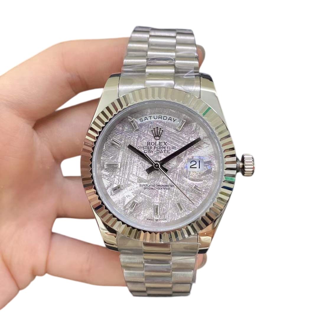 U1 Rolex Day Date 40MM Diamond Dial Automatic Stainless Steel Watch Bezel Men's Watch Sapphire Glass Case New - 8 of 8