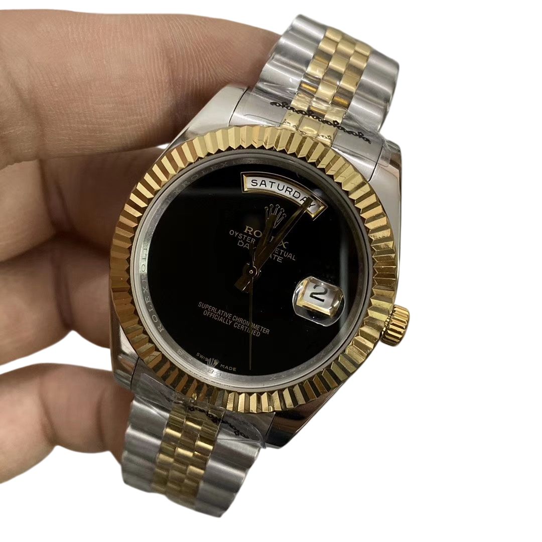 U1 Rolex Day Date 40MM Two Tone Case Automatic Stainless Steel Watch Bezel Men's Watch Sapphire Glass Case New - 2 of 8