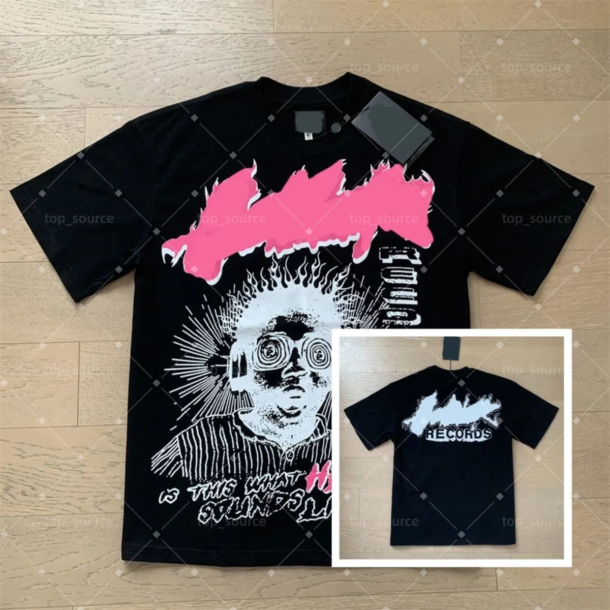 High quality designer graphic shirt Mens short sleeve designer with NFC scan new womens wash street loose round neck casuas High Streets Trendl mens shirts - 5 of 5