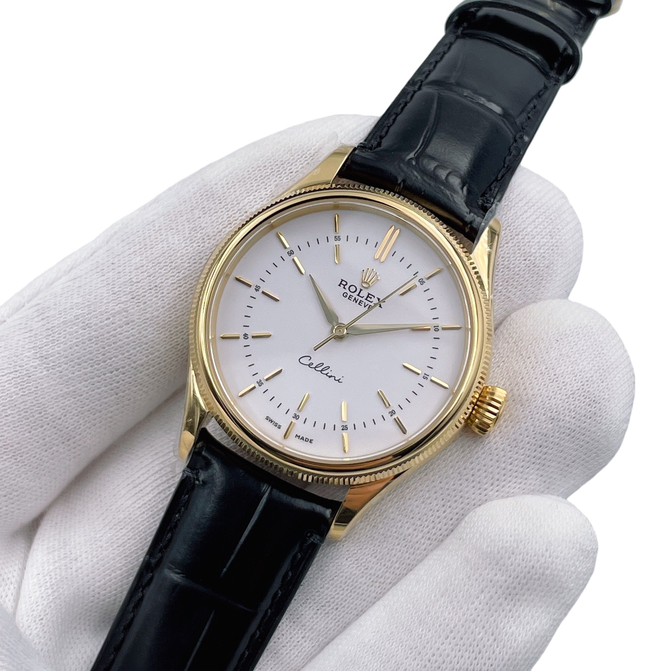 U1 Rolex Cellini Time 39MM Sapphire Glass Automatic Stainless Steel Watch Bezel Men's Watch Sapphire Glass Case New Black Case - 7 of 8