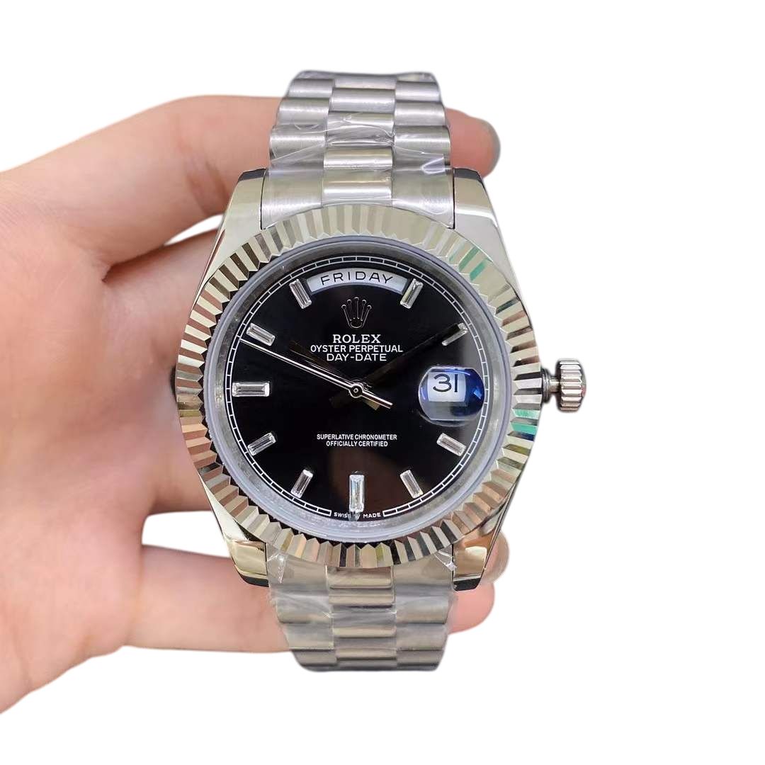 U1 Rolex Day Date 40MM Diamond Dial Automatic Stainless Steel Watch Bezel Men's Watch Sapphire Glass Case New - 4 of 8