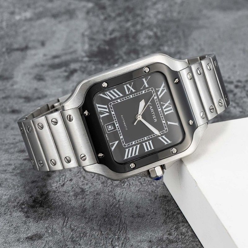 Cartier Santos watch designer watch luxury mens watch waterproof stainless steel business casual watches with box - 3 of 7
