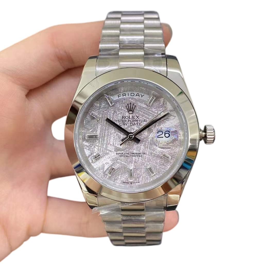 U1 Rolex Day Date 40MM Diamond Dial Automatic Stainless Steel Watch Bezel Men's Watch Sapphire Glass Case New - 7 of 8