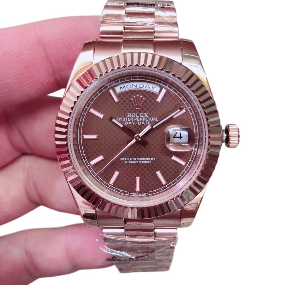 U1 Rolex Day Date 40MM Rose Gold Case Automatic Stainless Steel Watch Bezel Men's Watch Sapphire Glass Case New - 4 of 8