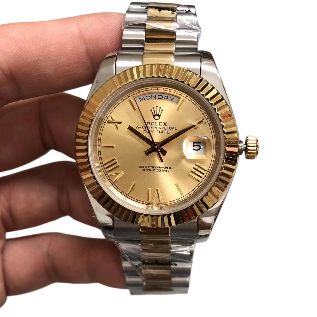 U1 Rolex Day Date 40MM Two Tone Case Automatic Stainless Steel Watch Bezel Men's Watch Sapphire Glass Case New - 8 of 8