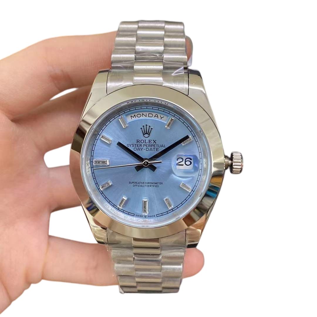 U1 Rolex Day Date 40MM Diamond Dial Automatic Stainless Steel Watch Bezel Men's Watch Sapphire Glass Case New - 1 of 8