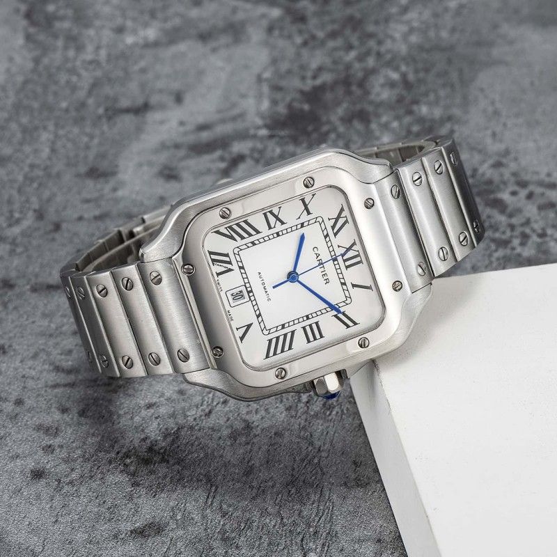 Cartier Santos watch designer watch luxury mens watch waterproof stainless steel business casual watches with box - 2 of 7