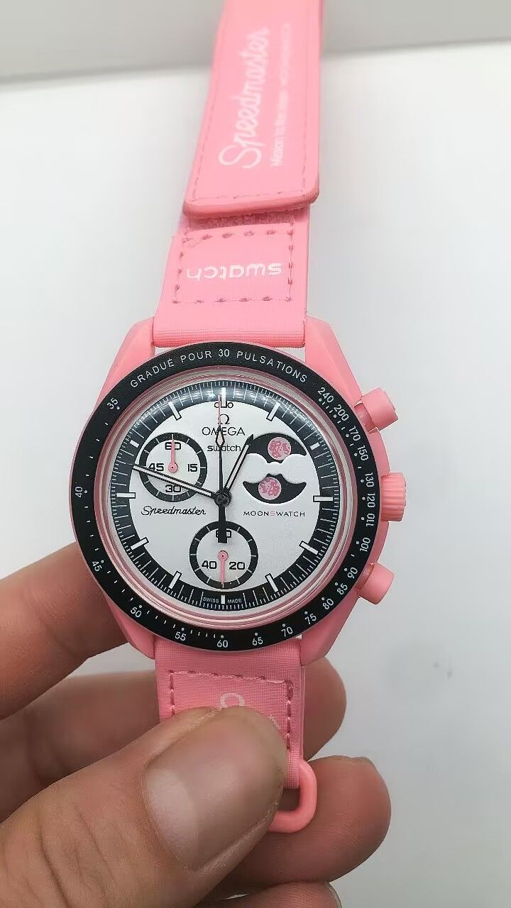 OmegaSwatch Quatz Chrono Stainless Steel Men's Watch Stainless Steel Case Silver Case New Black Case - 2 of 8