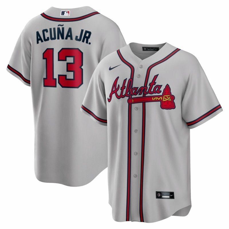 Men's Atlanta Braves Ronald Acuna Jr. White Home Replica Player Name Jersey - 8 of 8