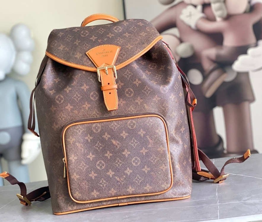 Designer bag Classic Monogram Print Sling Bag, Men's Luxury Chest Bag with Leather Trim, Casual Crossbody Backpack for Daily Commute Free Shoulder bag aa - 4 of 5