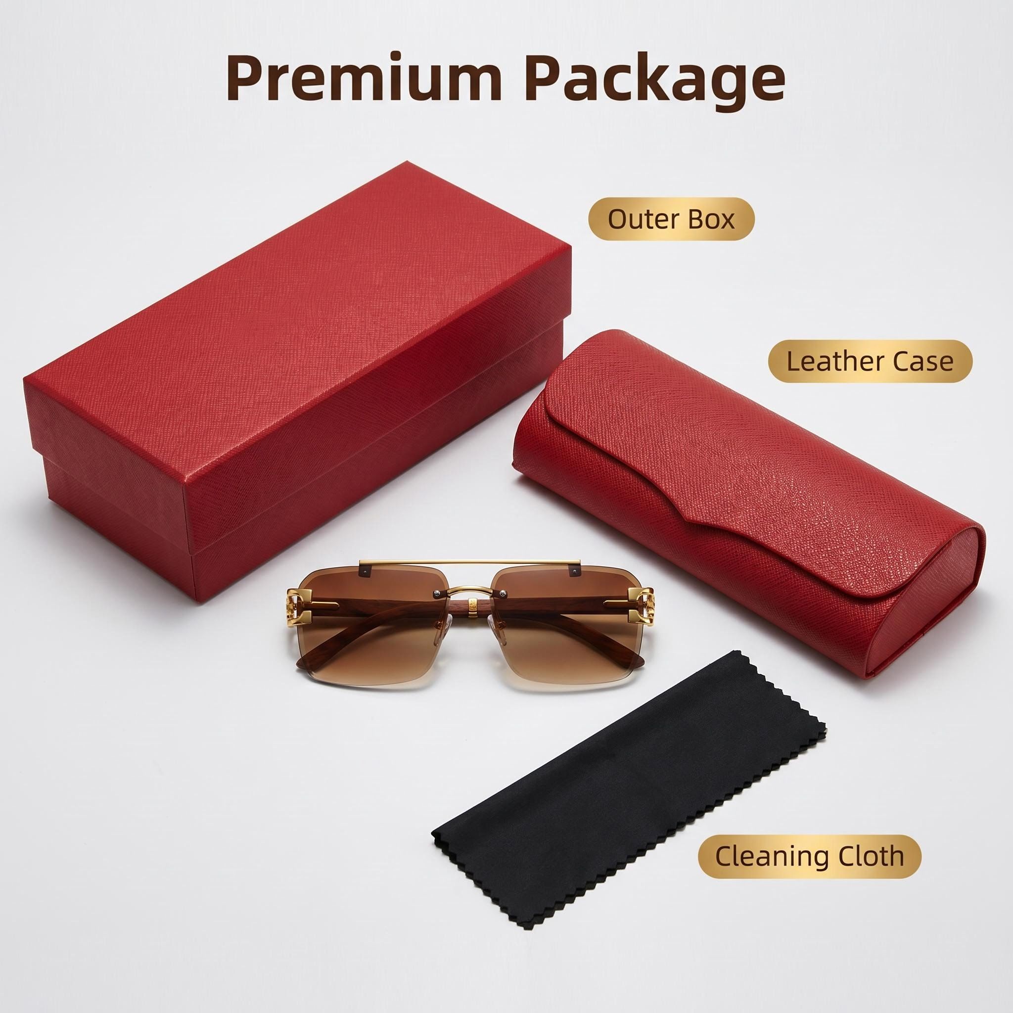 With Box Luxury Men Sunglasses for Women Designer 7234 Diamond Cut Lenses Gold Frame Square Buffalo Sun Glasses UV400 Outdoor Driving Shades 3-7 Days Fast Delivery - 5 of 9