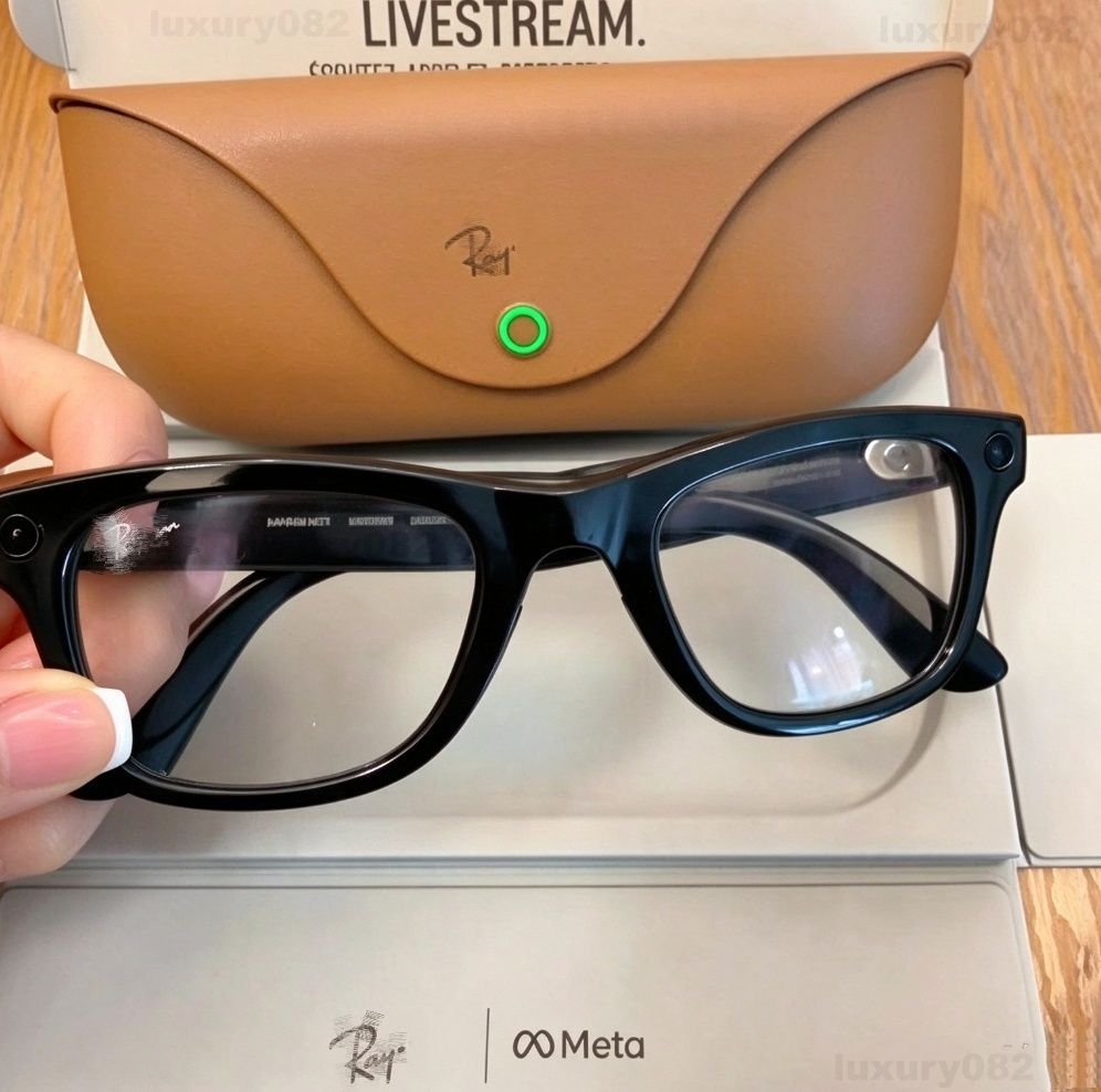 META Glasses RB With Camera Sunglasses Bluetooth Call Anti Shake HD Camera with Video Recording Dual Mic Reduction AI Smart Sunglasses with Charging Case - 2 of 6